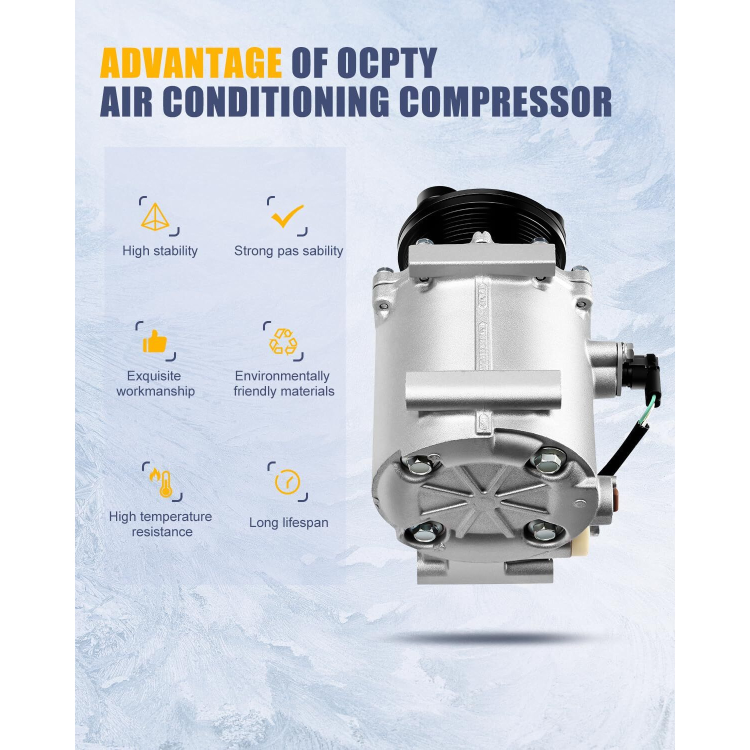Ocpty Ac Compressor For 2001-2005 For Chrysler Sebring For Dodge Stratus For Mitsubishi Diamante Eclipse Galant 3.0L 3.5L 10345010 Aw339830 77485 78485 Akh200A203P 254523 Tem274463 140064Nc