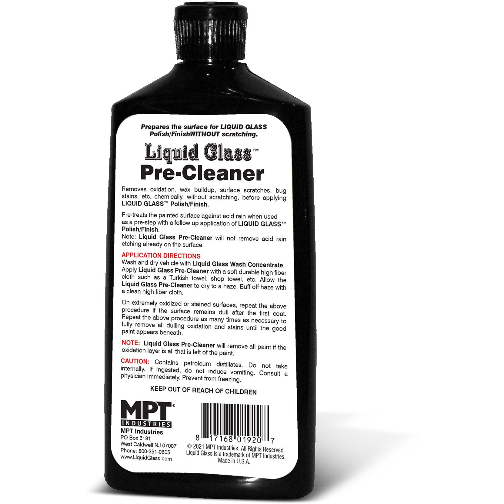 Liquid Glass Pre-Cleaner  For Use On Cars  Trucks  Boats  Aircraft  And In The Home - 16 Fluid Ounces