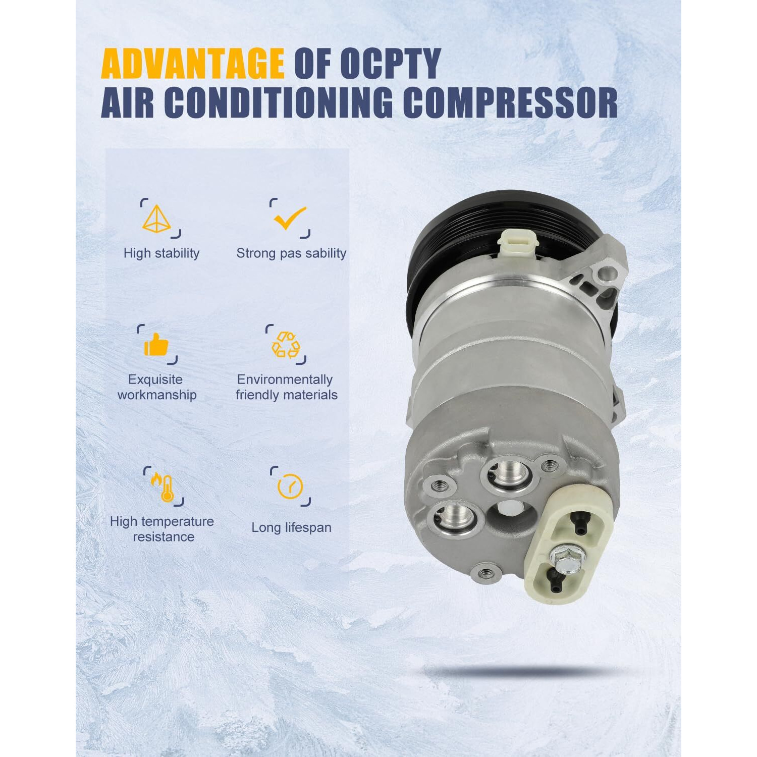 Ocpty Ac Compressor For 1993-2002 For Acura Slx 3.5L For Cadillac Allante For Deville For Eldorado For Seville 4.6L For Isuzu Trooper 3.5L For Oldsmobile Aurora 4.0L 01136512 01136534 01136549