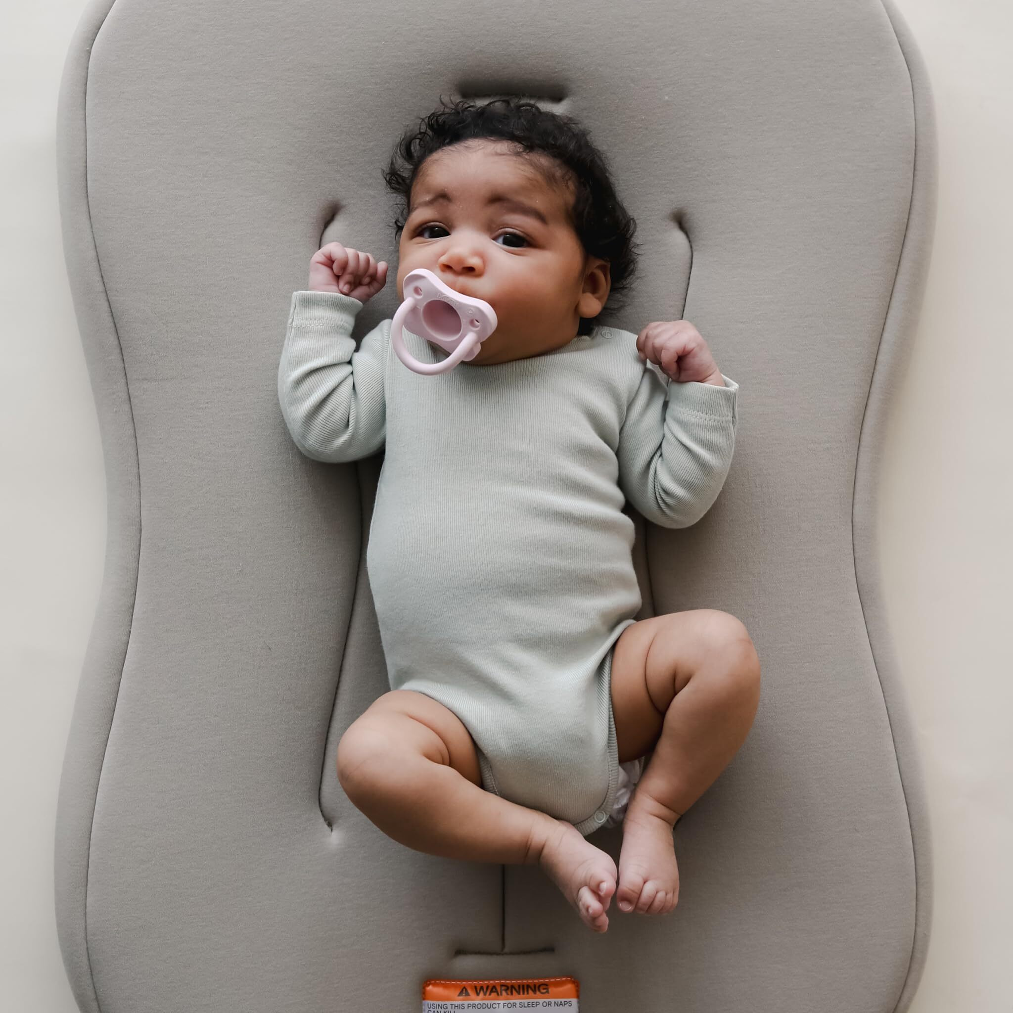 Snuggle Me Baby Lounger Curve (0-6 Months) - Premium Organic Cotton With Foam Core  Machine-Washable Cover  Buttery-Soft & Breathable Infant Lounger With Travel Bag - Birch