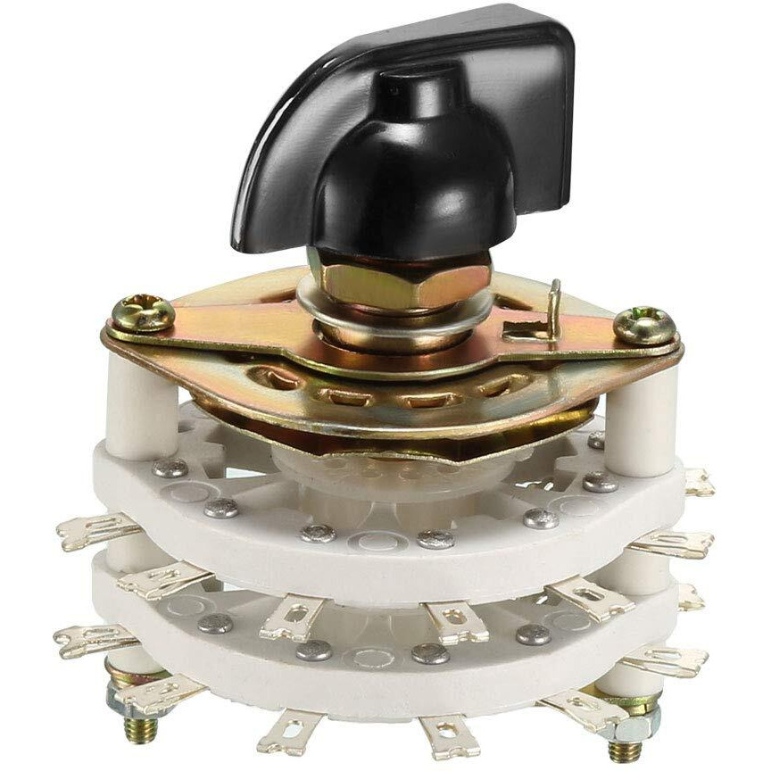 Uxcell 2P10T 2 Pole 10 Position 2 Deck Band Channel Rotary Switch Selector With Knob
