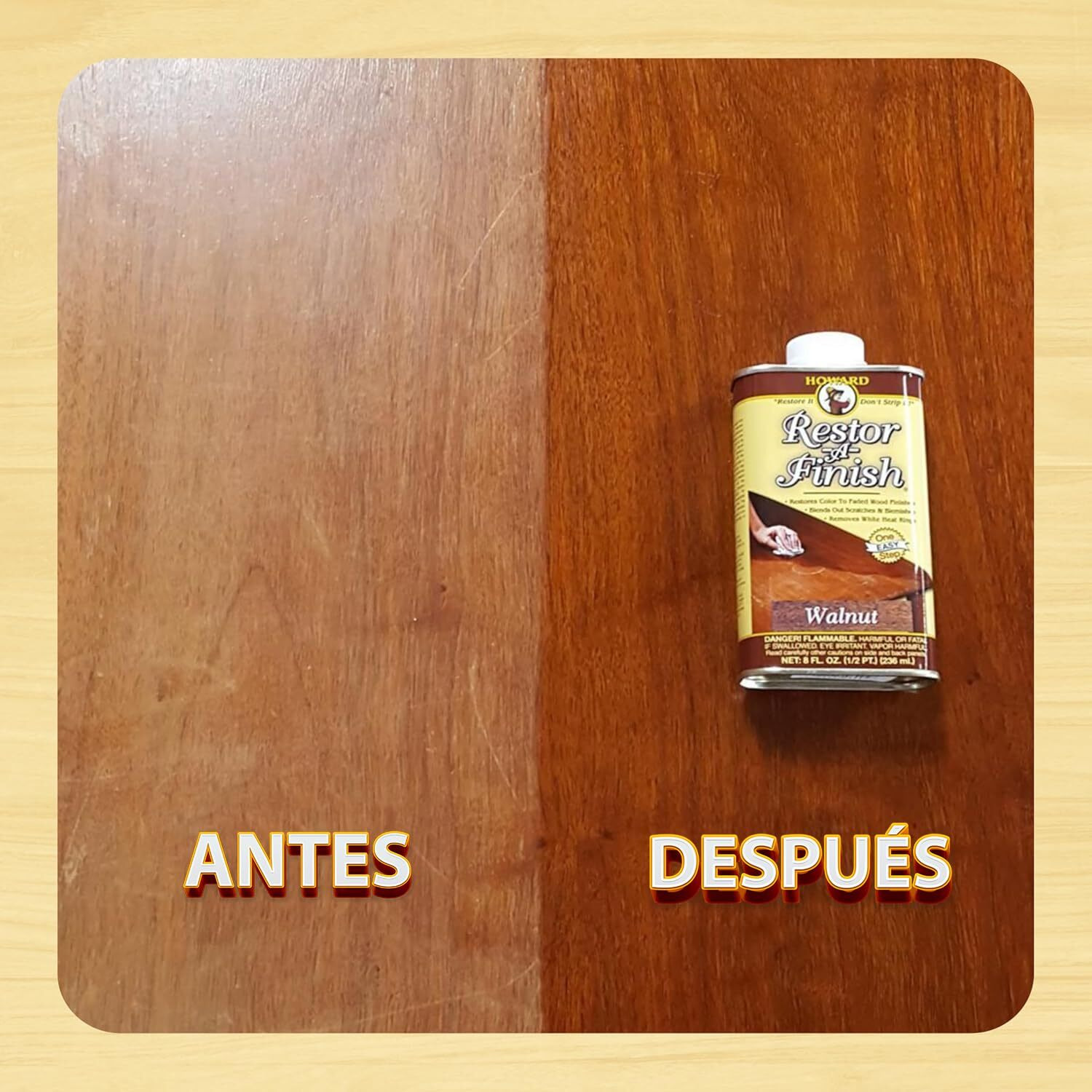 Howard - Restor-A-Finish Restore Your Dark Oak Wood Finishes Repair Scratches  Eliminate Stains  White Heat Or Water Rings And More. Safe On Furniture  Trim  And All Finished Wood. Size 8 Fl Oz