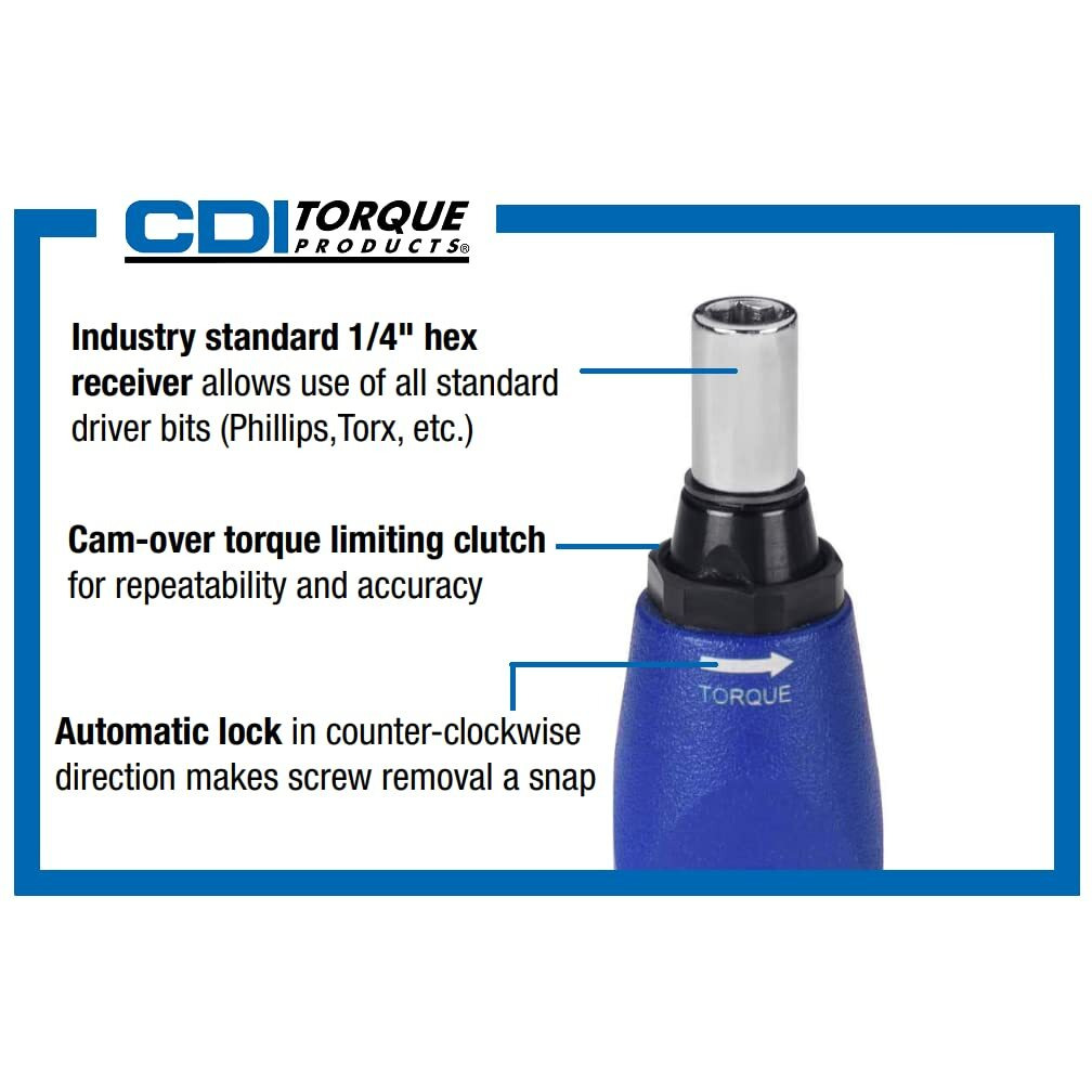 Cdi Micro Adjustable Torque Screwdriver  1/4 Inch Hex Drive  Range 5-40 In Lbs (401Sm)