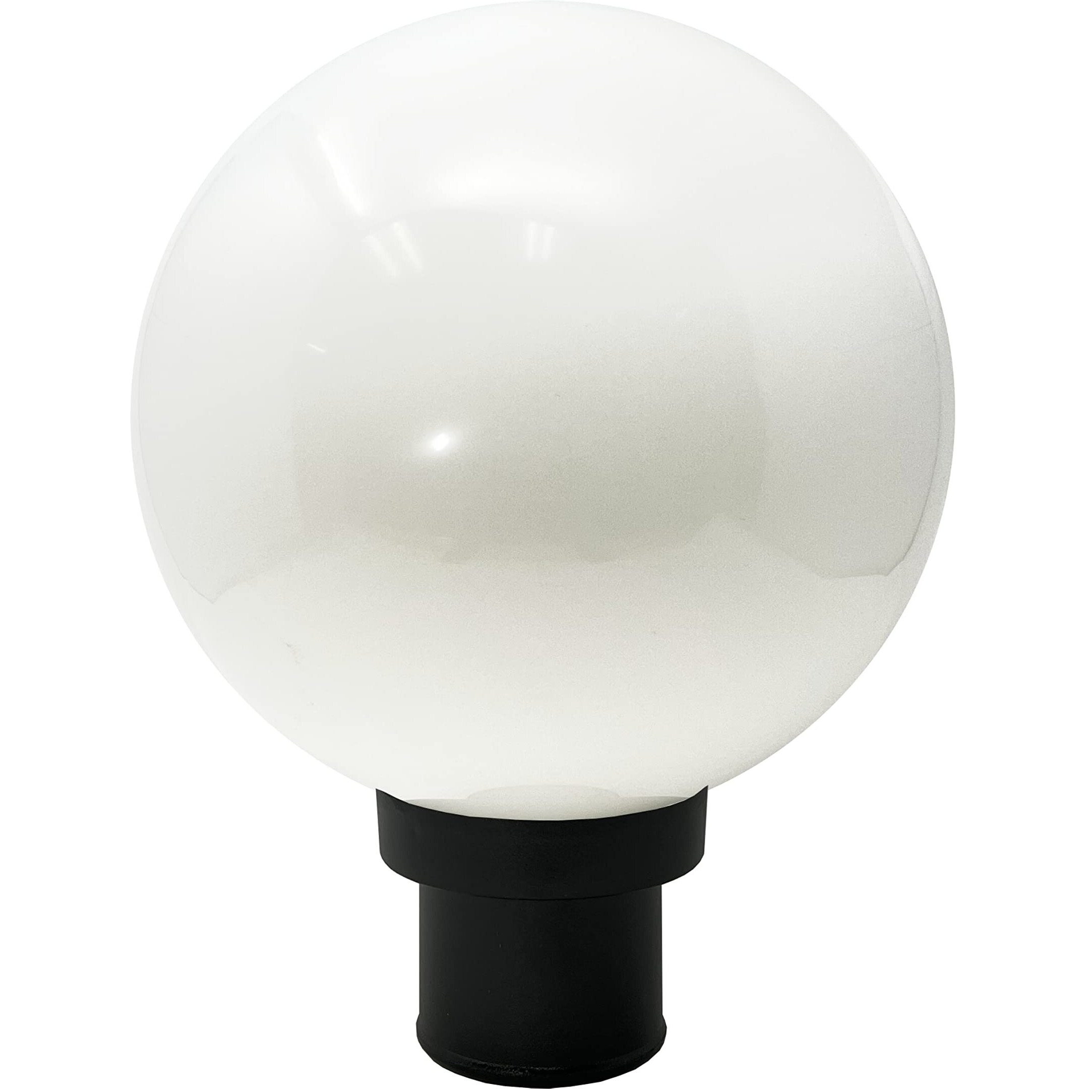 Kastlite Lamp Post Globe Combo Lighting Fixture | 10"" White Acrylic Lens With Black Fitter & Twist Lock Mounting | Fits 3"" Diameter Posts (Not Included) | Comes With With 5000K Led Bulb