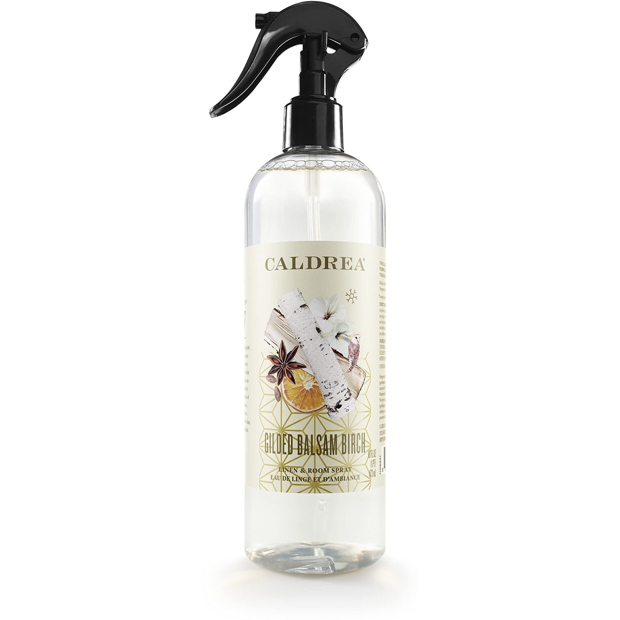 Caldrea Linen And Room Spray Air Freshener  Made With Essential Oils  Plant-Derived And Other Thoughtfully Chosen Ingredients  Gilded Balsam Birch  16 Oz
