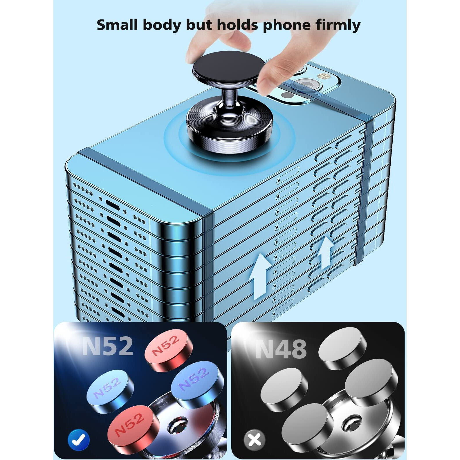 Niyevn 2 Pack Magnetic Phone Holder For Car  [ Strong Magnet ] Magnetic Phone Holder  [ 360 Rotation ] Phone Magnet For Car  Compatible With All Smartphones  Must Be Used With Metal Pad  Black