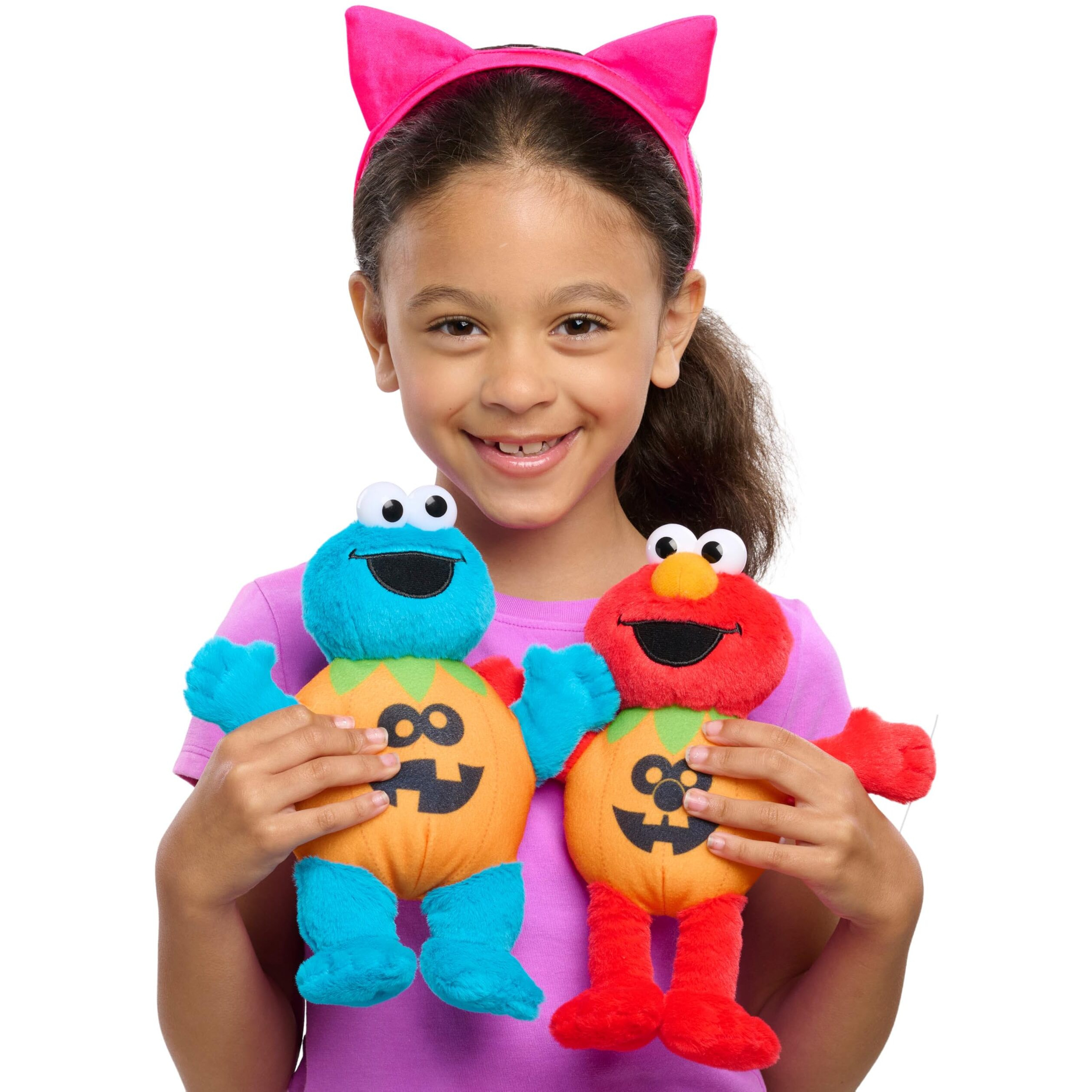 Just Play Sesame Street Elmo & Cookie Monster Small Halloween Plush 2-Pack  Sustainable Stuffed Animal  Soft Plushie  Kids Toys For Ages 18 Month