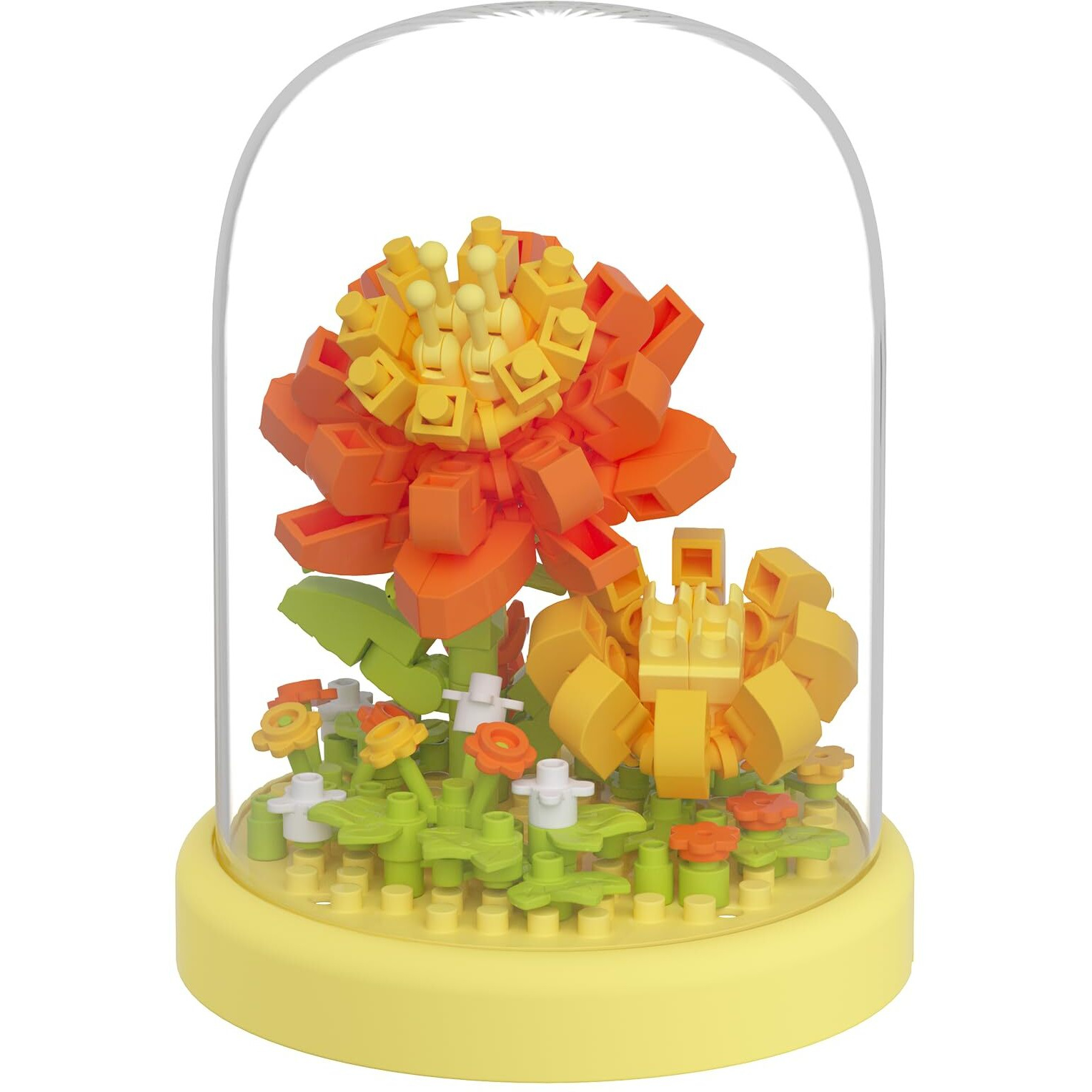 Dahlia Pinnate Secret Mini Flower Building Toy Bouquets With Dust Cover Set Creative Assembly Bonsai Tree Ideal For Home Decor Collection Toys