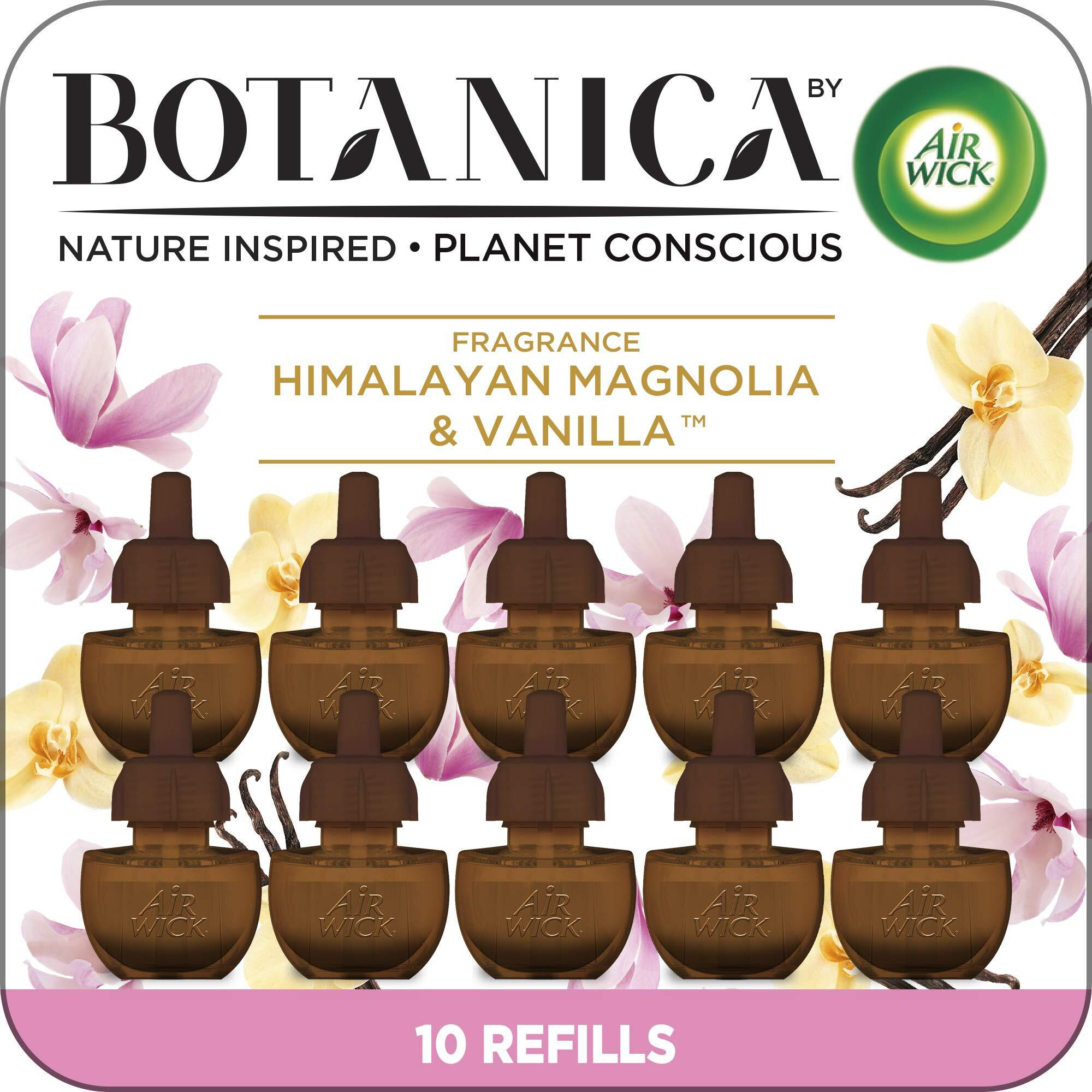 Botanica By Air Wick Plug In Scented Oil Refill  10Ct  Himalayan Magnolia And Vanilla  Air Freshener  Eco Friendly  Essential Oils