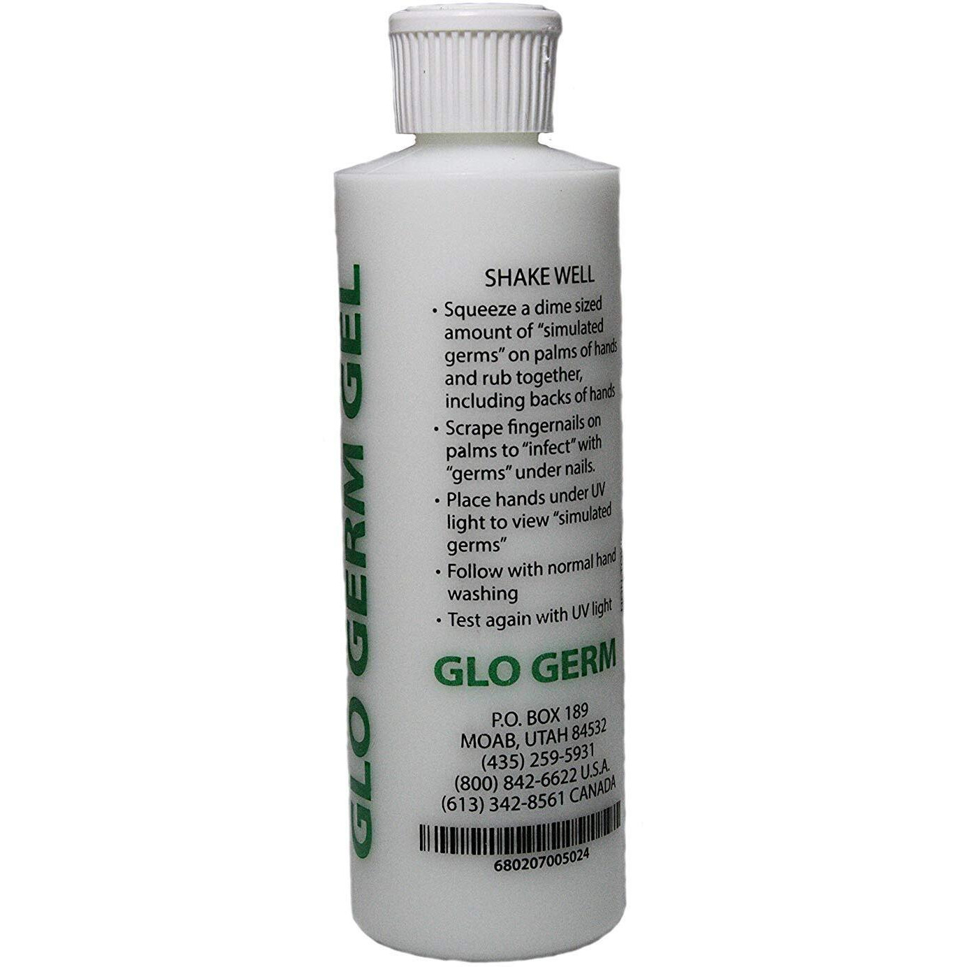 Glo Germ Gel 8 Ounce Two Pack Double Pack Glo Germ Gel (16 Oz) - Gel Lotion Based Simulated Germs - Helps Promote Better Hand Washing Habits - Training For Aseptic Techniques - Two Pack