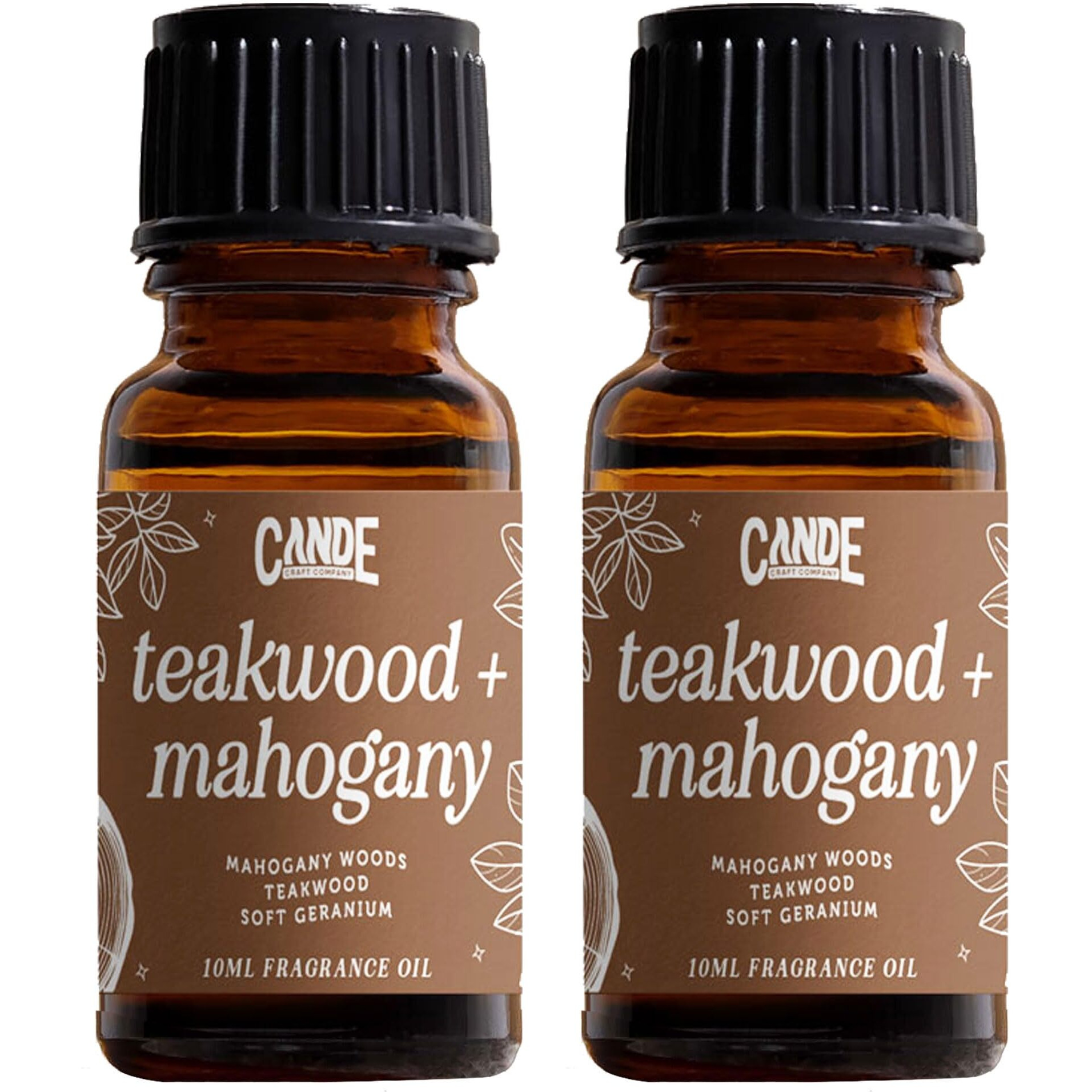 Candecraftco Premium Fragrance Oil - Diffuser Oils Fragrances Scented For Home  Candle Soap Making Supplies  Aromatherapy Blends For House (0.34 Fl Oz) (2-Pack  Teakwood & Mahogany)