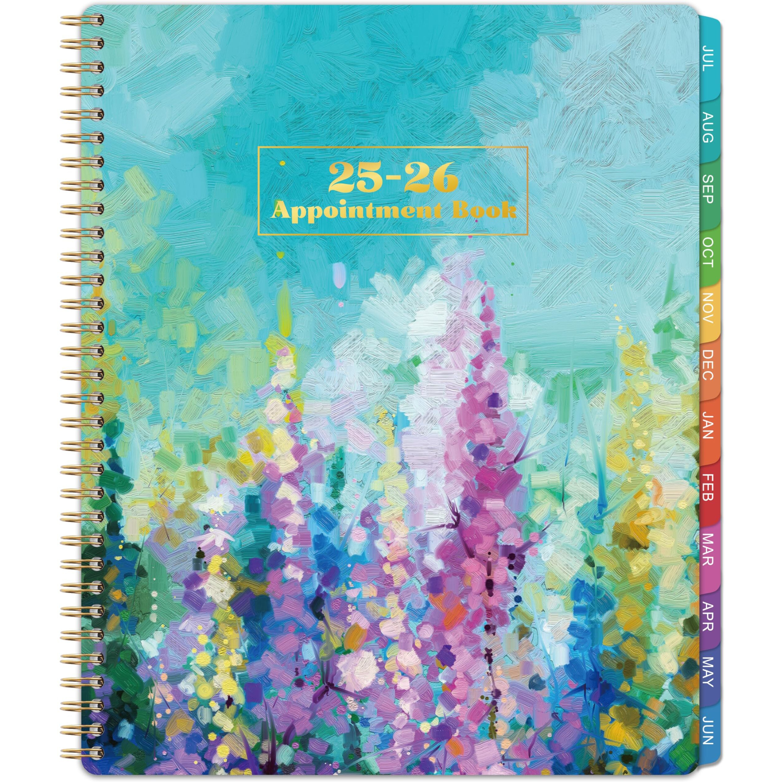 Appointment Book 2025-2026 - 2025-2026 Weekly Appointment Book/Planner  Jul.2025 - Jun.2026  9"" X 11""  Daily/Hourly Planner 2025-2026 With Colorful Tabs  30 Minutes Interval - Oil Painting