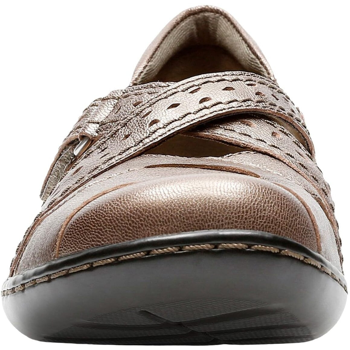 Clarks Women's Ashland Spin Q Slip-On Loafer  Pewter  9 Wide