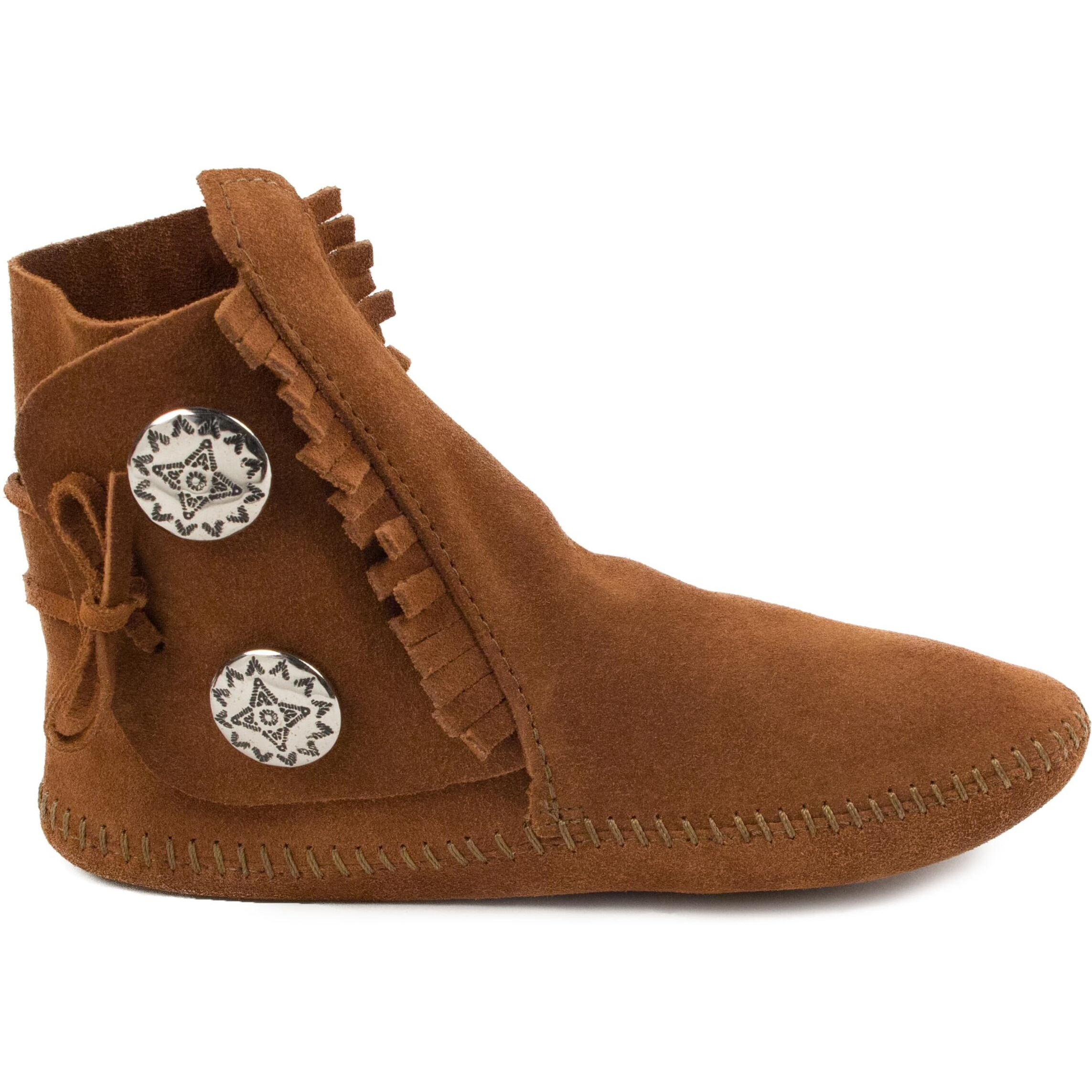 Minnetonka Two Button Boot Soft Leather Sole Mens Boot 10 Dm Us Brown