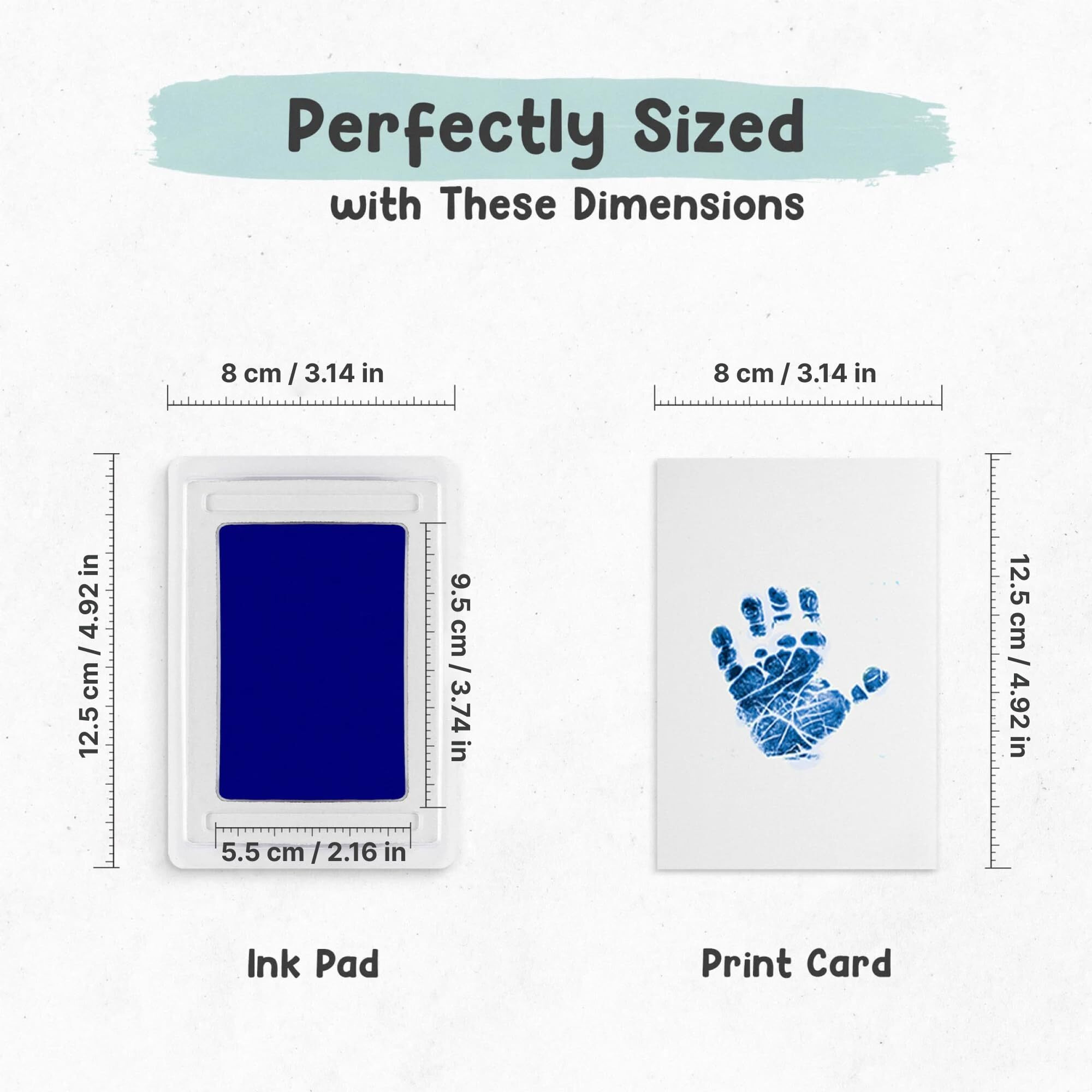 No-Touch Inkless Baby Hand And Footprint Kit | Painless Perfect Prints Without A Drop Of Ink On Your Child | Quick And Easy Two-Step Inkless Print Kit | Baby Safe Ink Pad (Black 2 Pads)