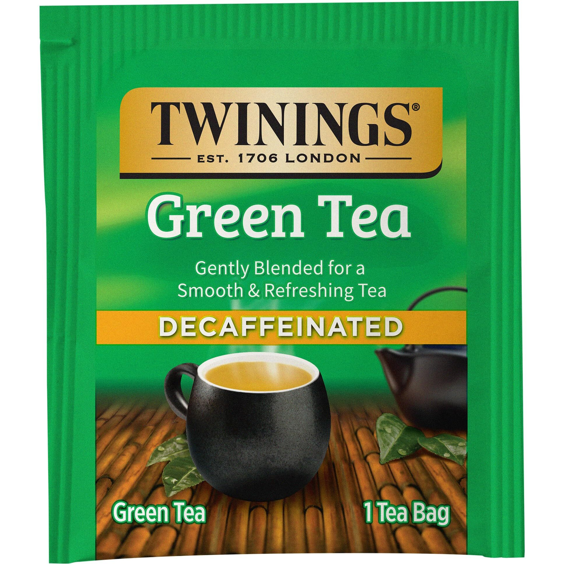 Twinings Decaffeinated Green Tea Individually Wrapped Bags, 20 Count (Pack Of 6), Smooth Flavour, Enticing Aroma, Enjoy Hot Or Iced | Packaging May Vary