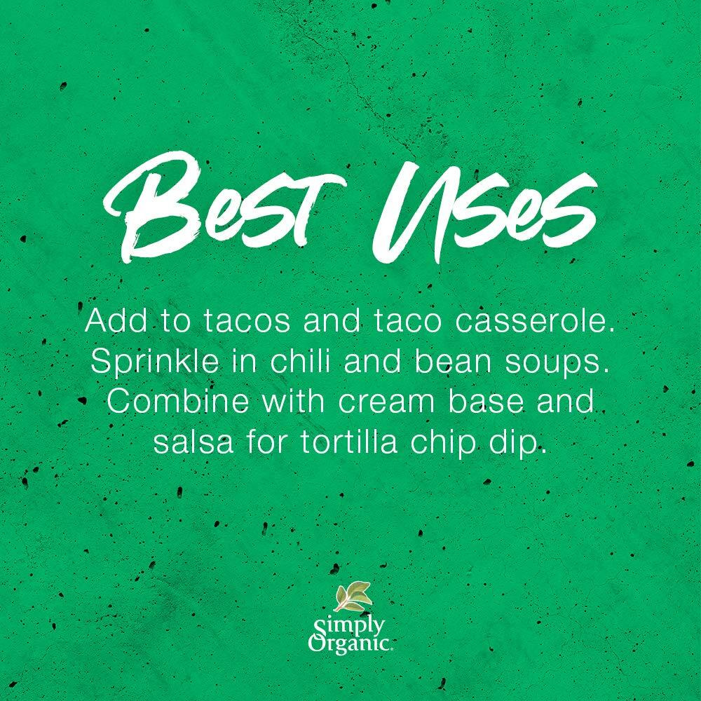 Simply Organic Southwest Taco Seasoning, 1.13 Ounce 12 Pack, Certified Organic, Kosher Seasoning For Tacos, Dips, Burritos