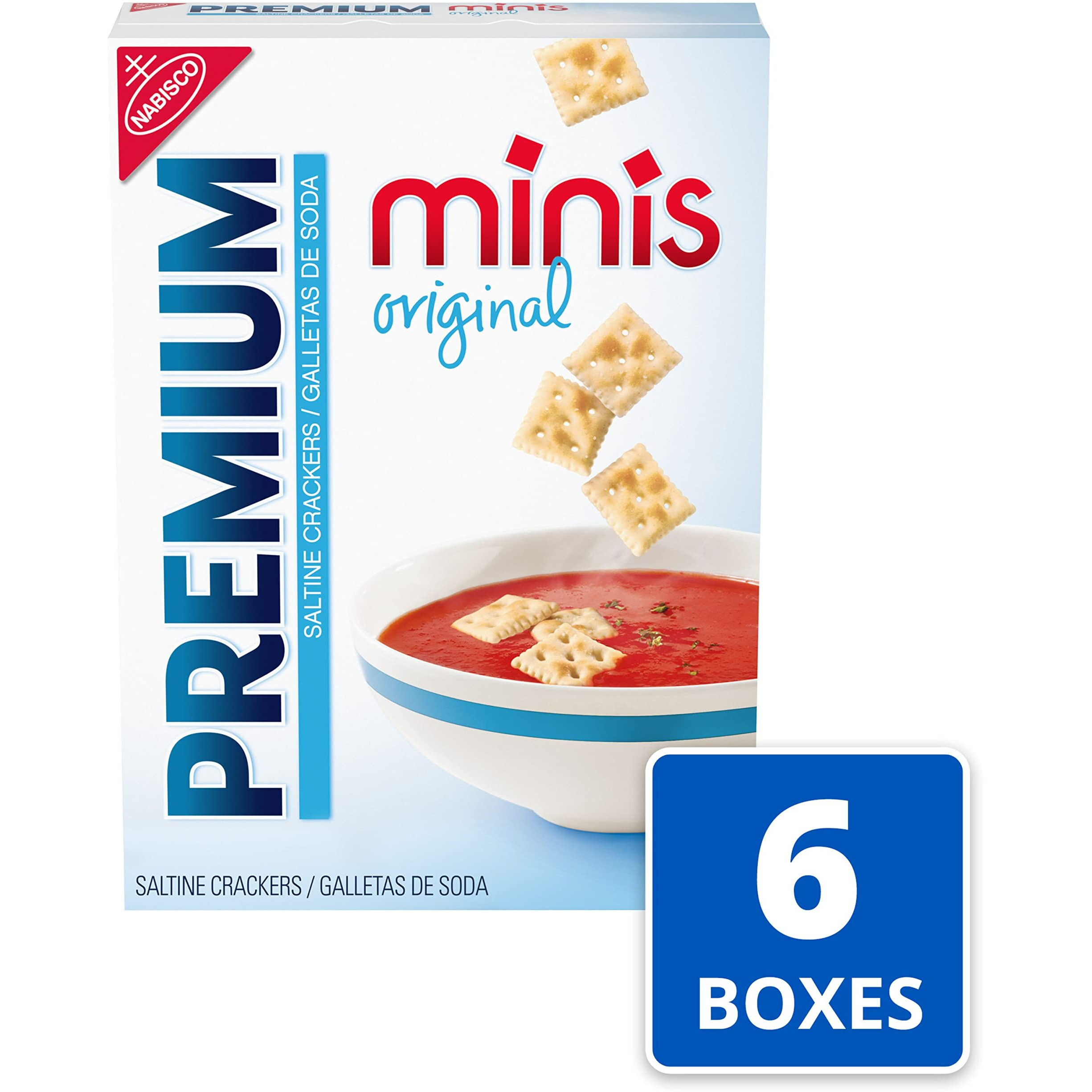 Premium Original Mini Saltine Crackers, 6 - 11 Oz Boxes