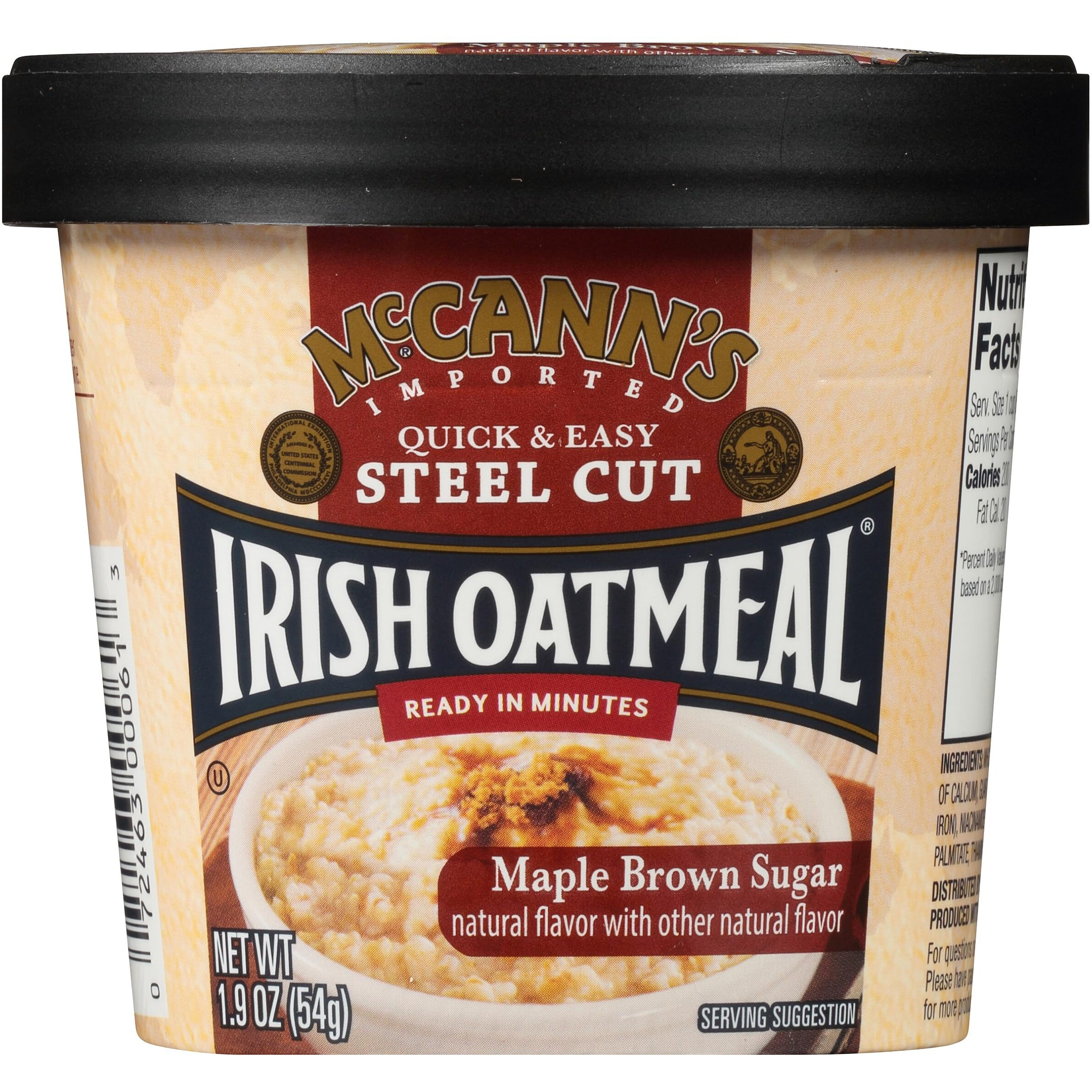 Mccann's Instant Oatmeal Cup, Maple Brown Sugar, 1.9 Ounce (Pack Of 12)