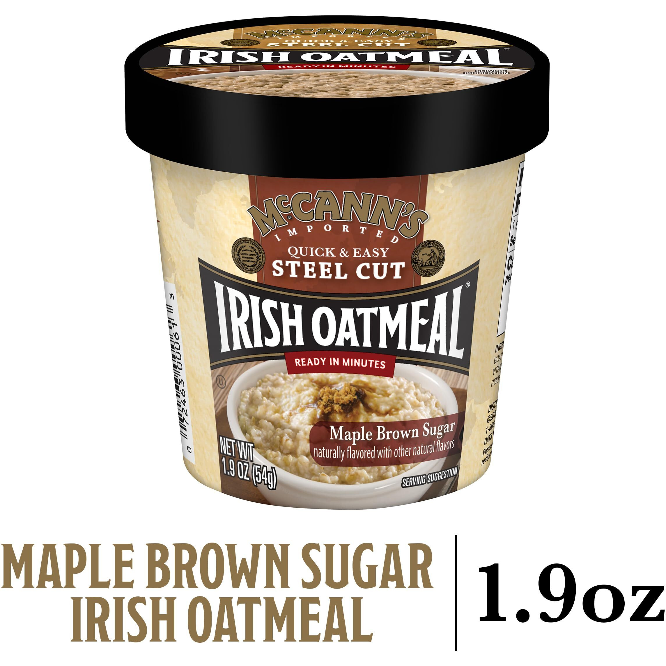 Mccann's Instant Oatmeal Cup, Maple Brown Sugar, 1.9 Ounce (Pack Of 12)