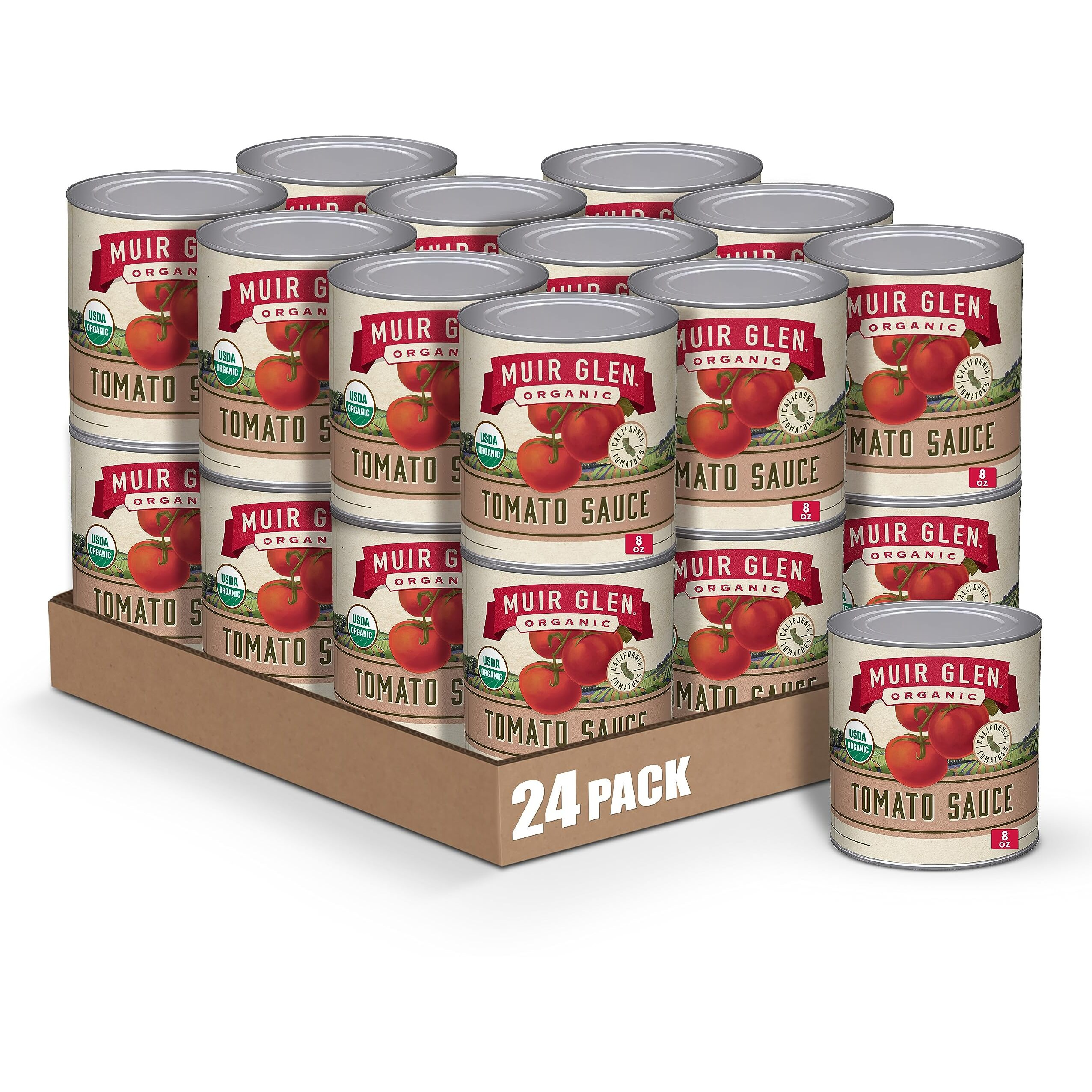 Muir Glen Vine Sweetened Organic Tomato Sauce, 8 Oz (Pack Of 24)