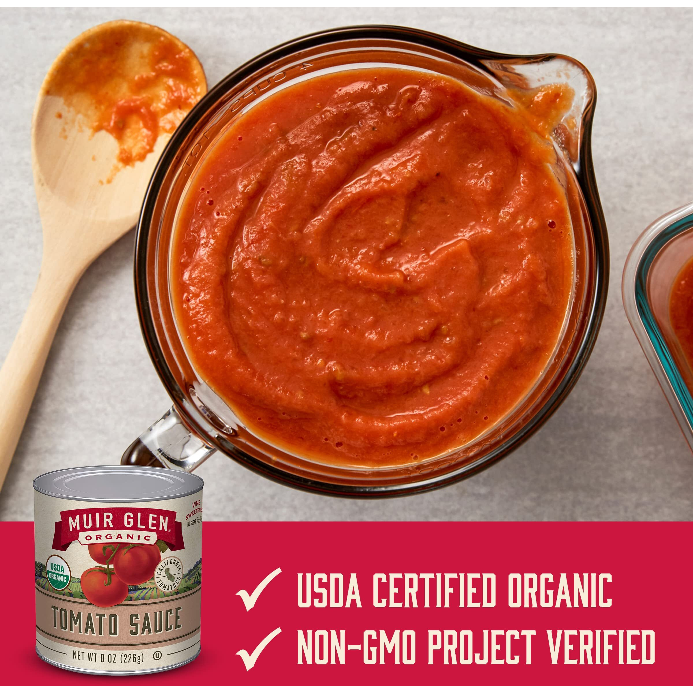 Muir Glen Vine Sweetened Organic Tomato Sauce, 8 Oz (Pack Of 24)