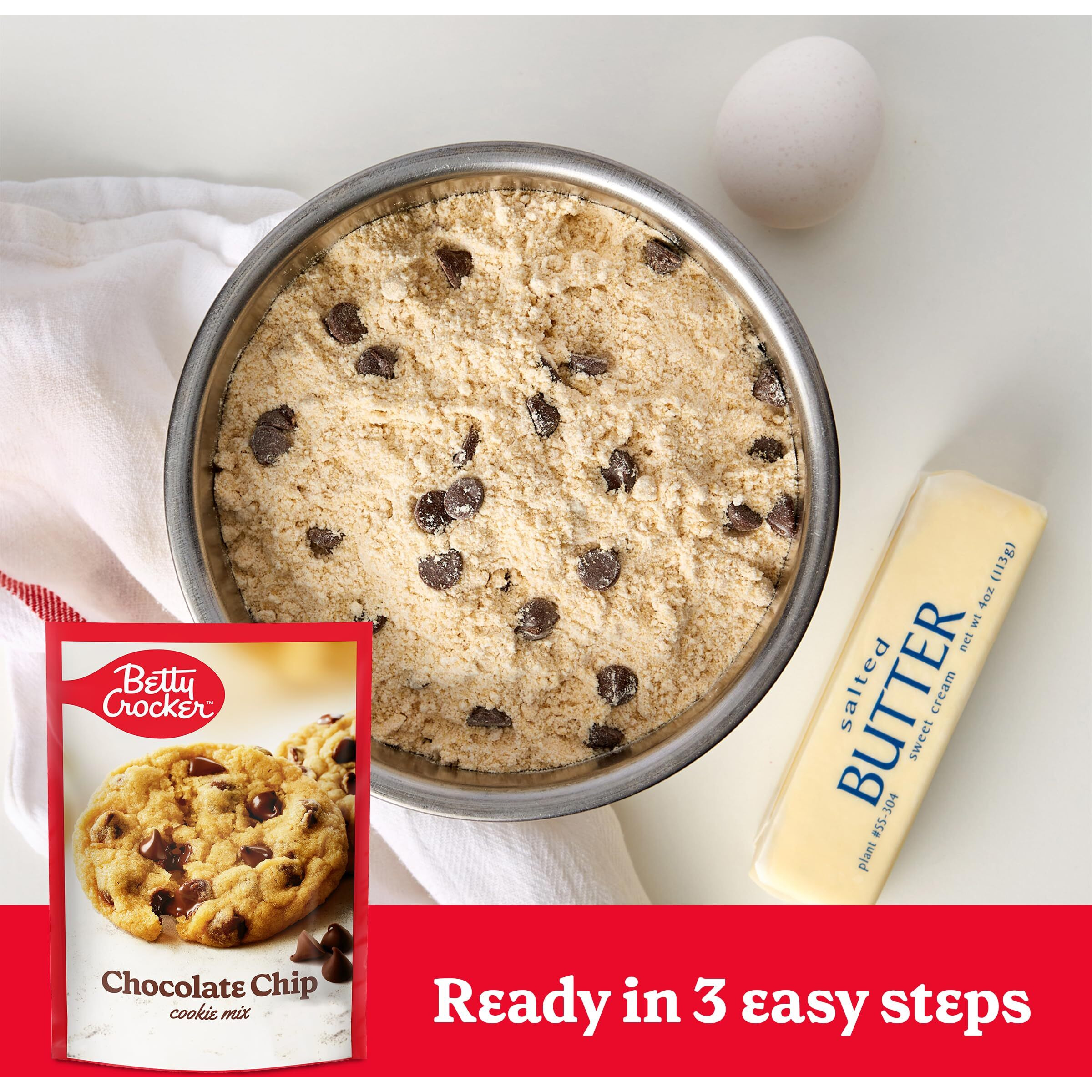 Betty Crocker Chocolate Chip Cookies, Cookie Baking Mix, 17.5 Oz (Pack Of 12)