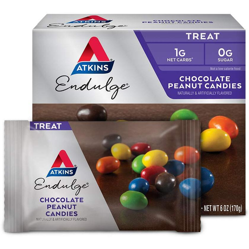 Atkins Endulge Chocolate Peanut Candies, Dessert Favorite, 0G Sugar, 20 Count