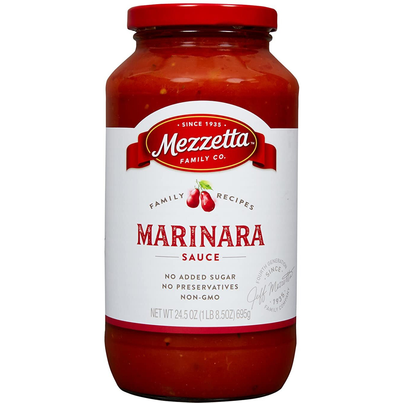 Mezzetta Family Recipes Marinara Sauce | Vegan, Non-Gmo, Gluten Free, Preservative Free, Keto | 24.5 Ounce Jar (Pack Of 6)