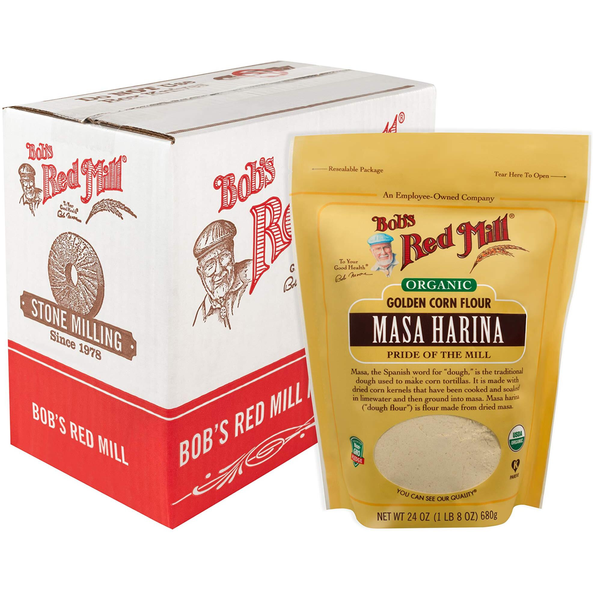 Bob's Red Mill Organic Masa Harina Corn Flour, 24-Ounce (Pack Of 4)