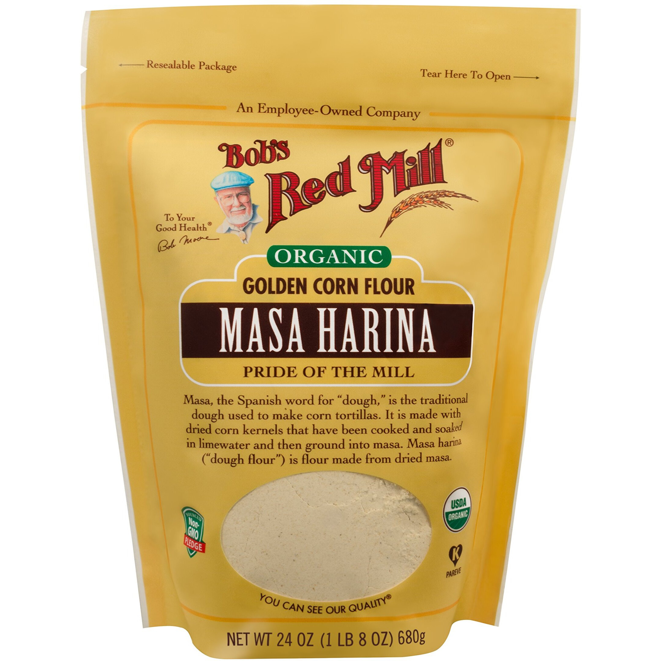 Bob's Red Mill Organic Masa Harina Corn Flour, 24-Ounce (Pack Of 4)