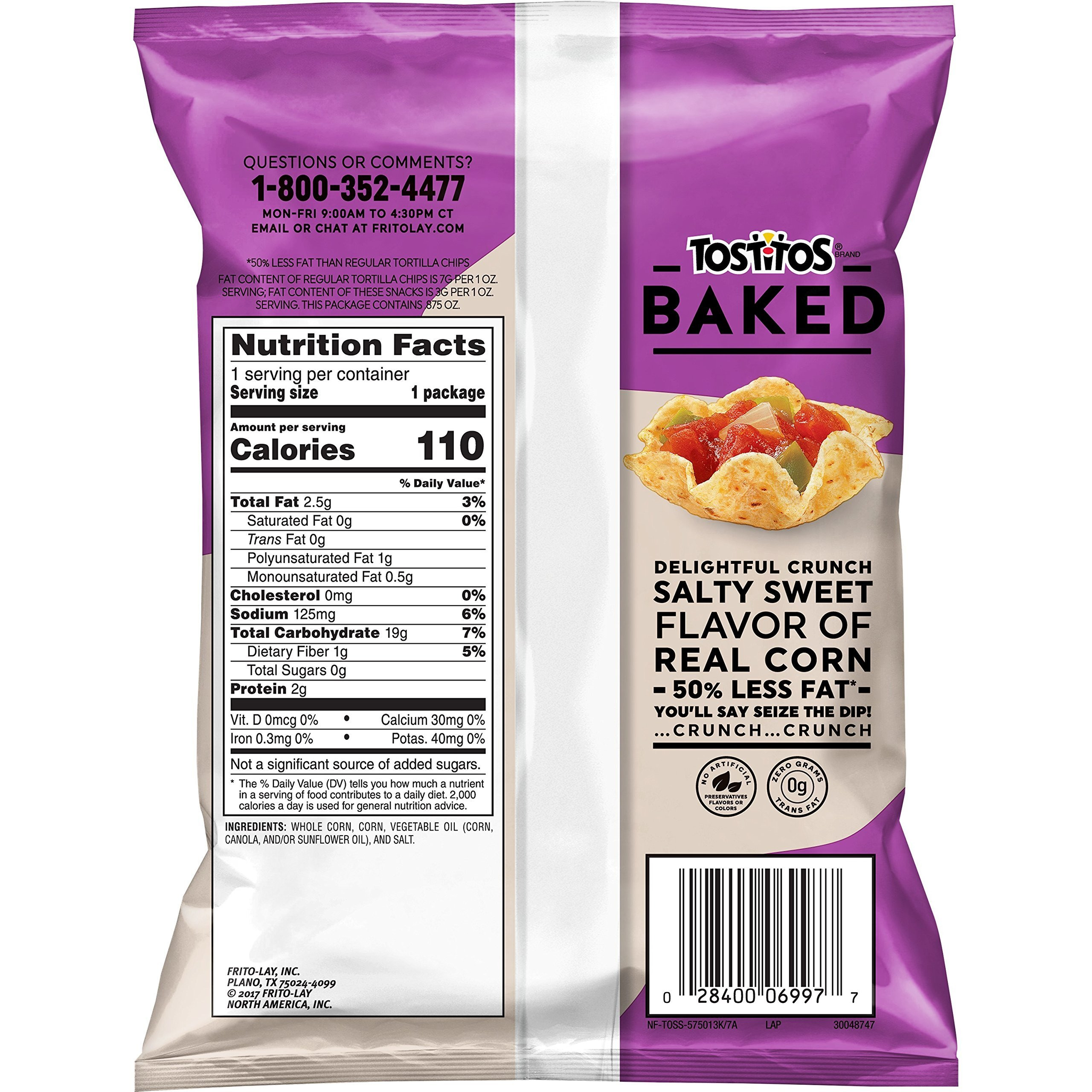 Tostitos, Oven Baked Scoops Tortilla Chips, 0.875 Ounce (Pack Of 72)