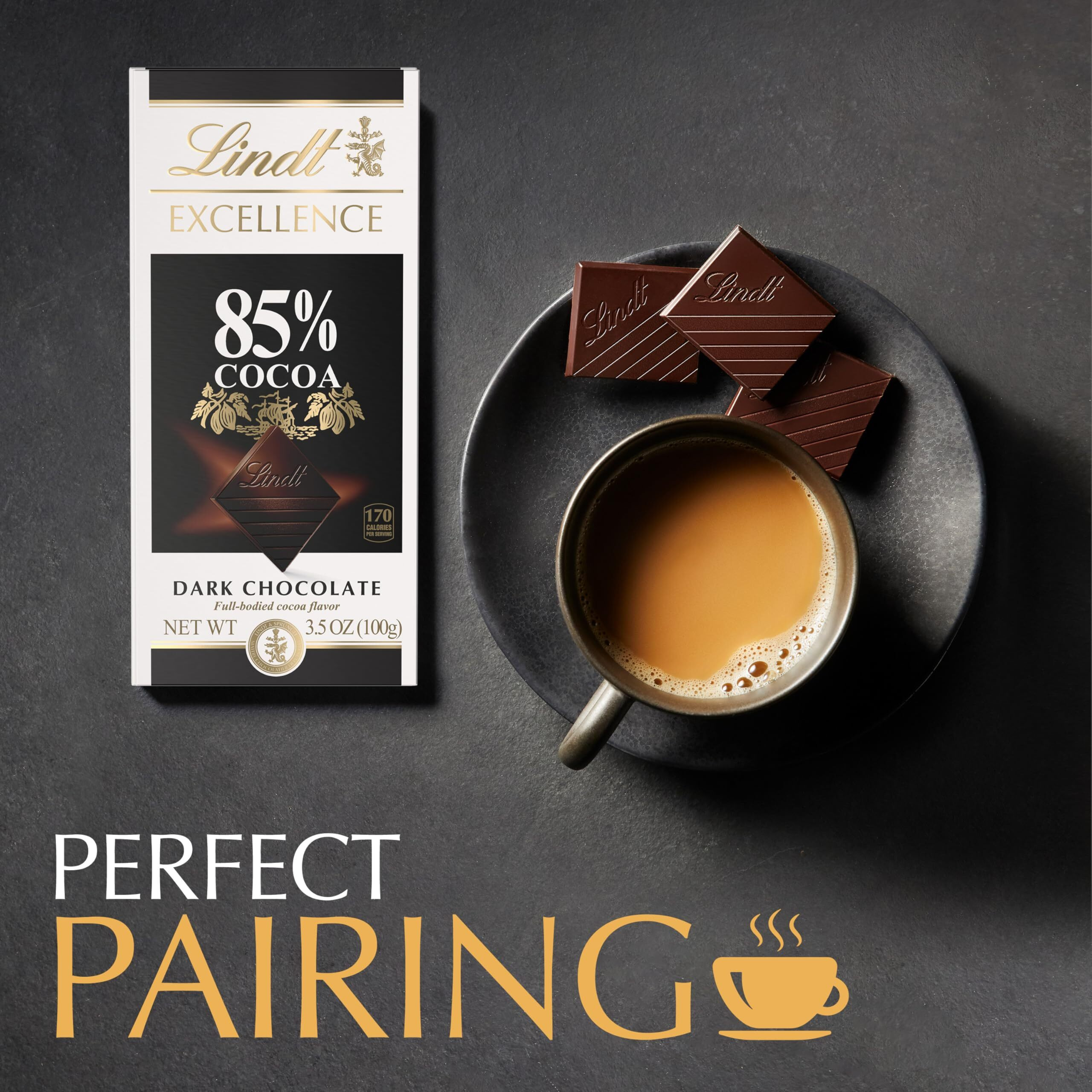 Lindt Excellence 85% Cocoa Dark Chocolate Bar, Dark Chocolate Candy, 3.5 Oz. (12 Pack)
