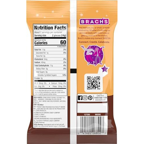 Brach's Nips Coffee Flavored Hard Candy, Individually Wrapped Candy, 3.25 Ounce Bags (Pack Of 12)