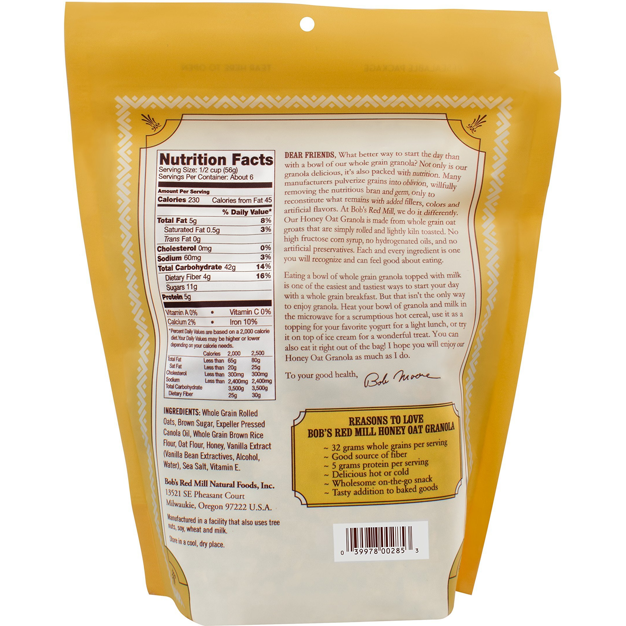 Bob's Red Mill Honey Oat Granola, 12-Ounce (Pack Of 4)