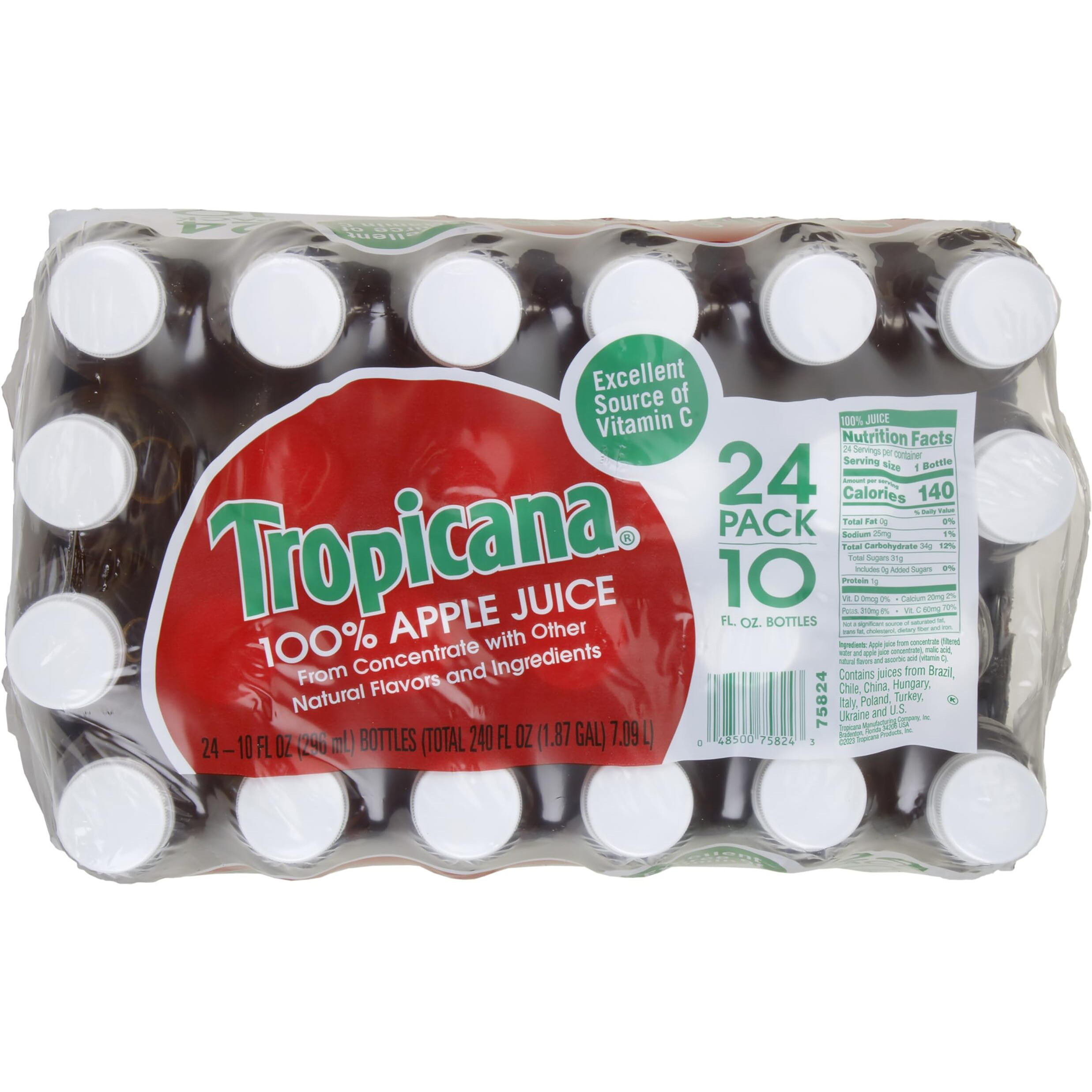 Tropicana Apple Juice, 10 Fl Oz (Pack Of 24)