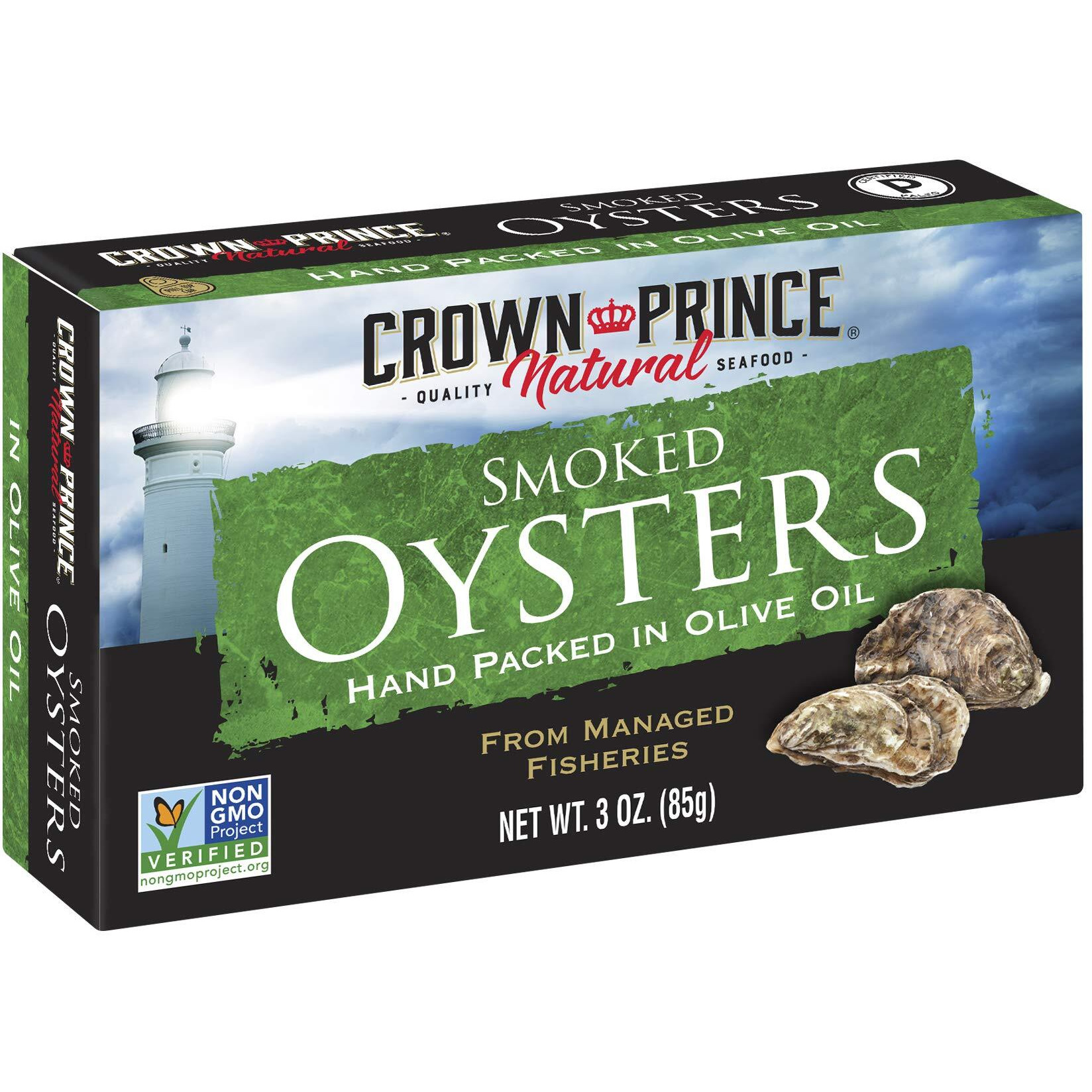 Crown Prince Natural Smoked Oysters In Pure Olive Oil, 3-Ounce Cans (Pack Of 18)