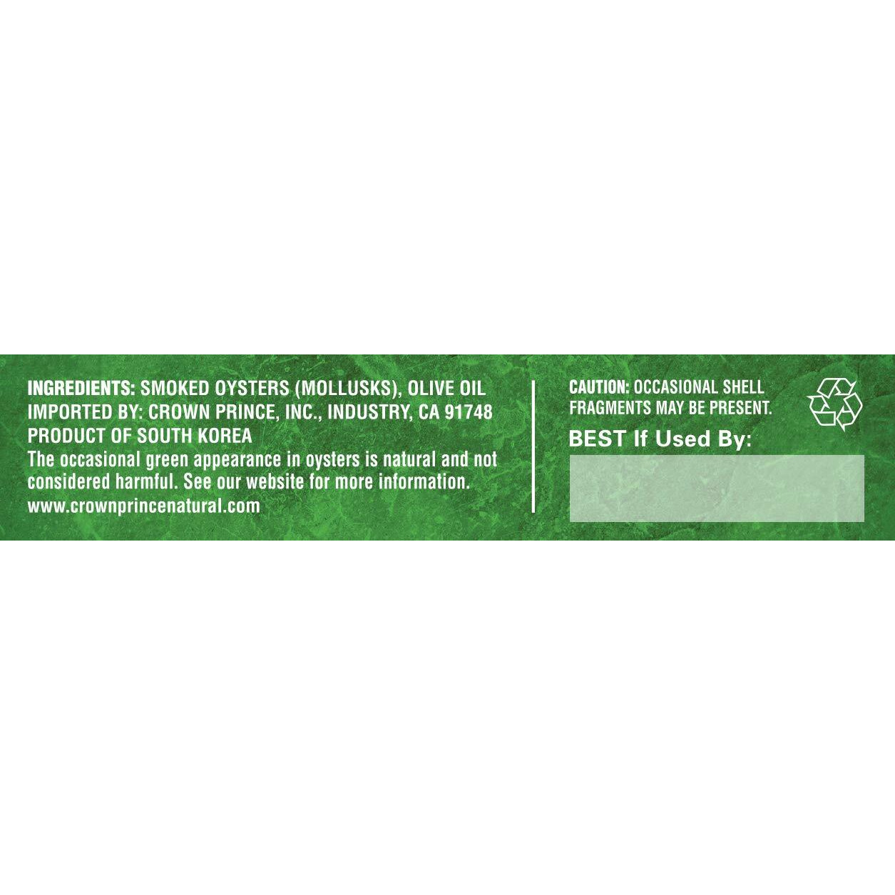 Crown Prince Natural Smoked Oysters In Pure Olive Oil, 3-Ounce Cans (Pack Of 18)