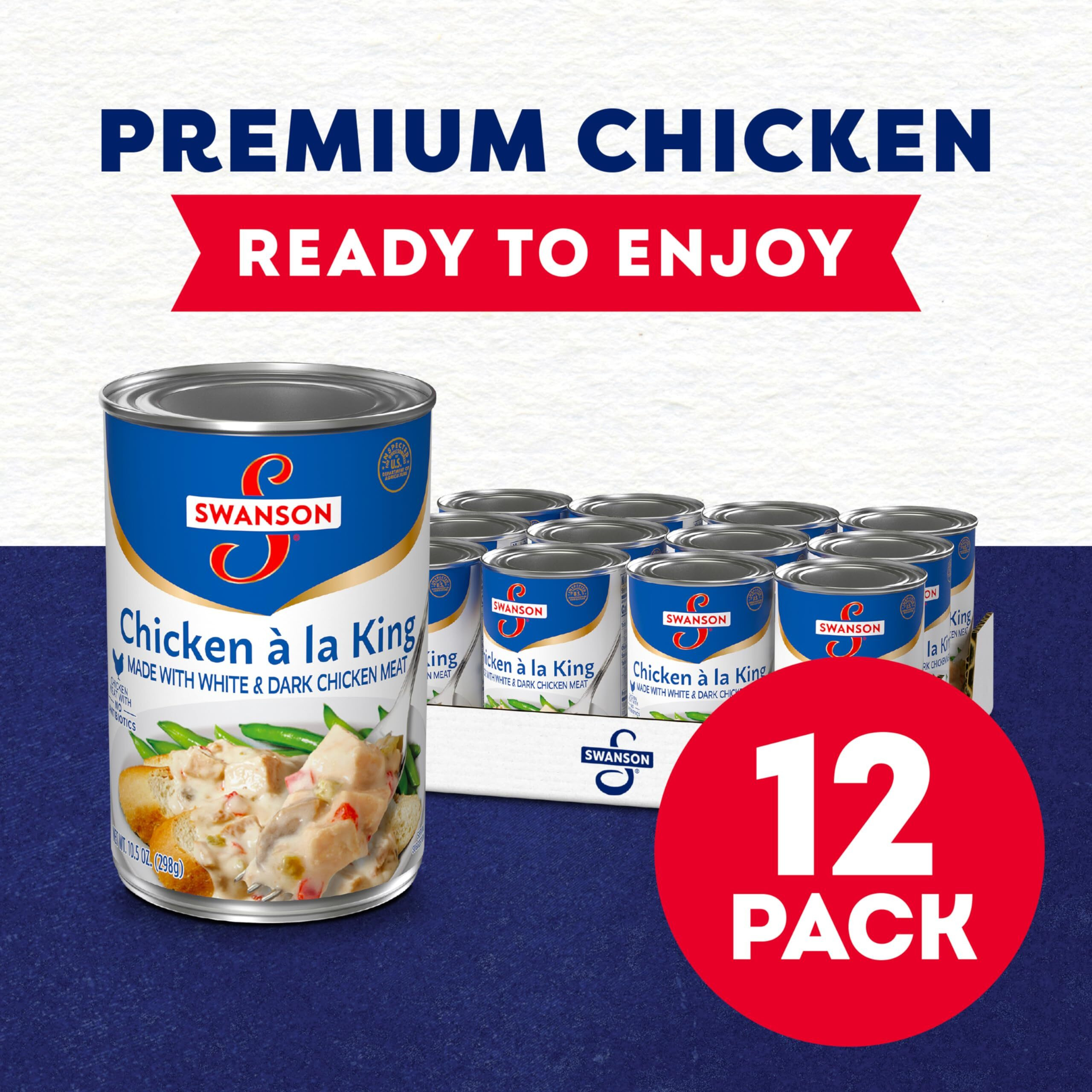 Swanson Canned Chicken A La King With White And Dark Chicken Meat, 10.5 Oz Can (Case Of 12)