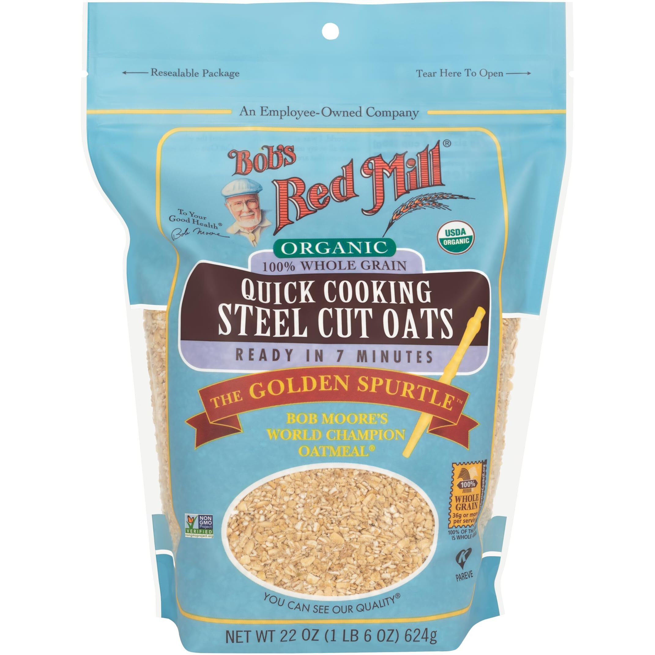 Bob's Red Mill Organic Quick Cooking Steel Cut Oats, 22-Ounce (Pack Of 4)