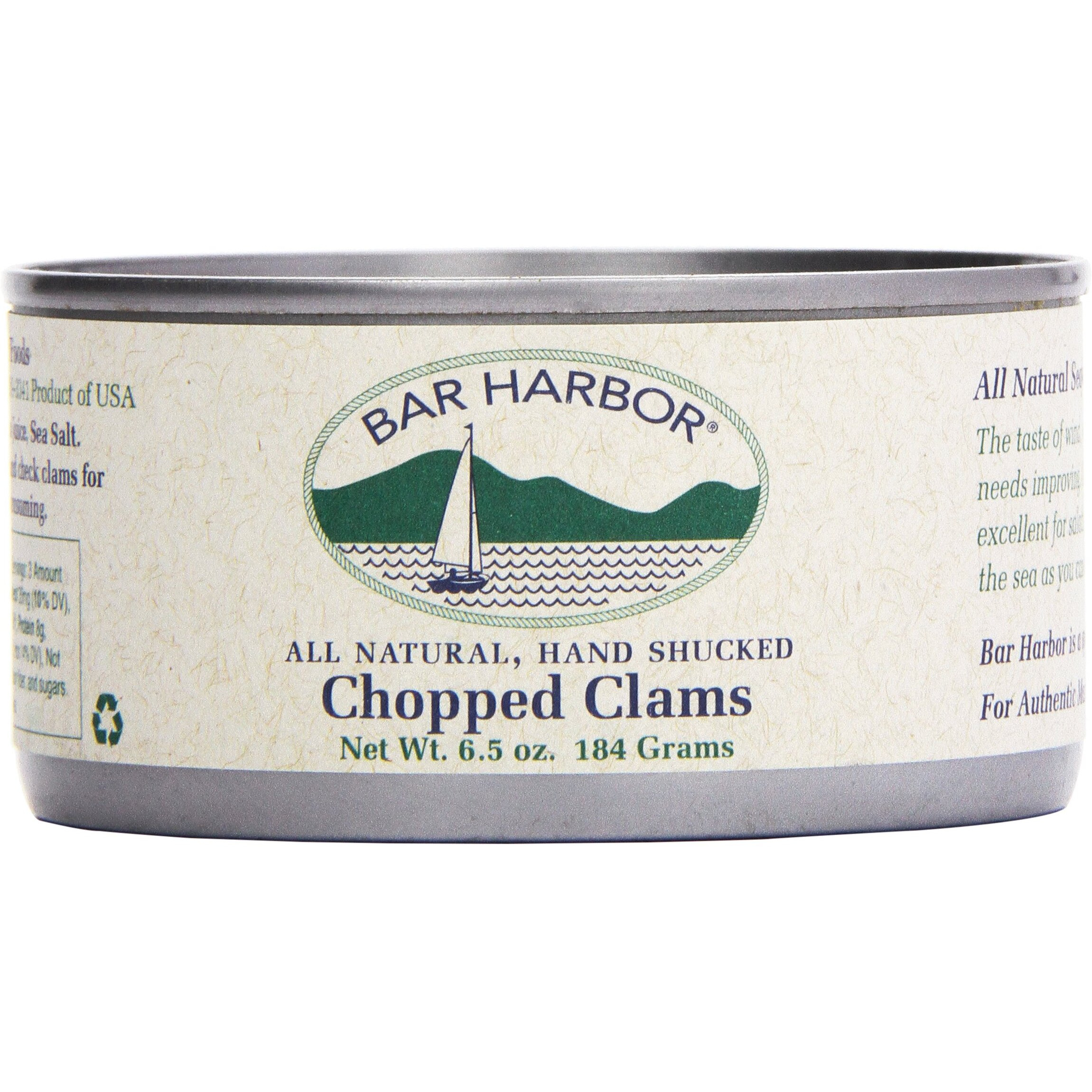 Bar Harbor Large Cut Canned Chopped Surf Clams In Clam Juice, 6.5 Oz. (Pack Of 12)