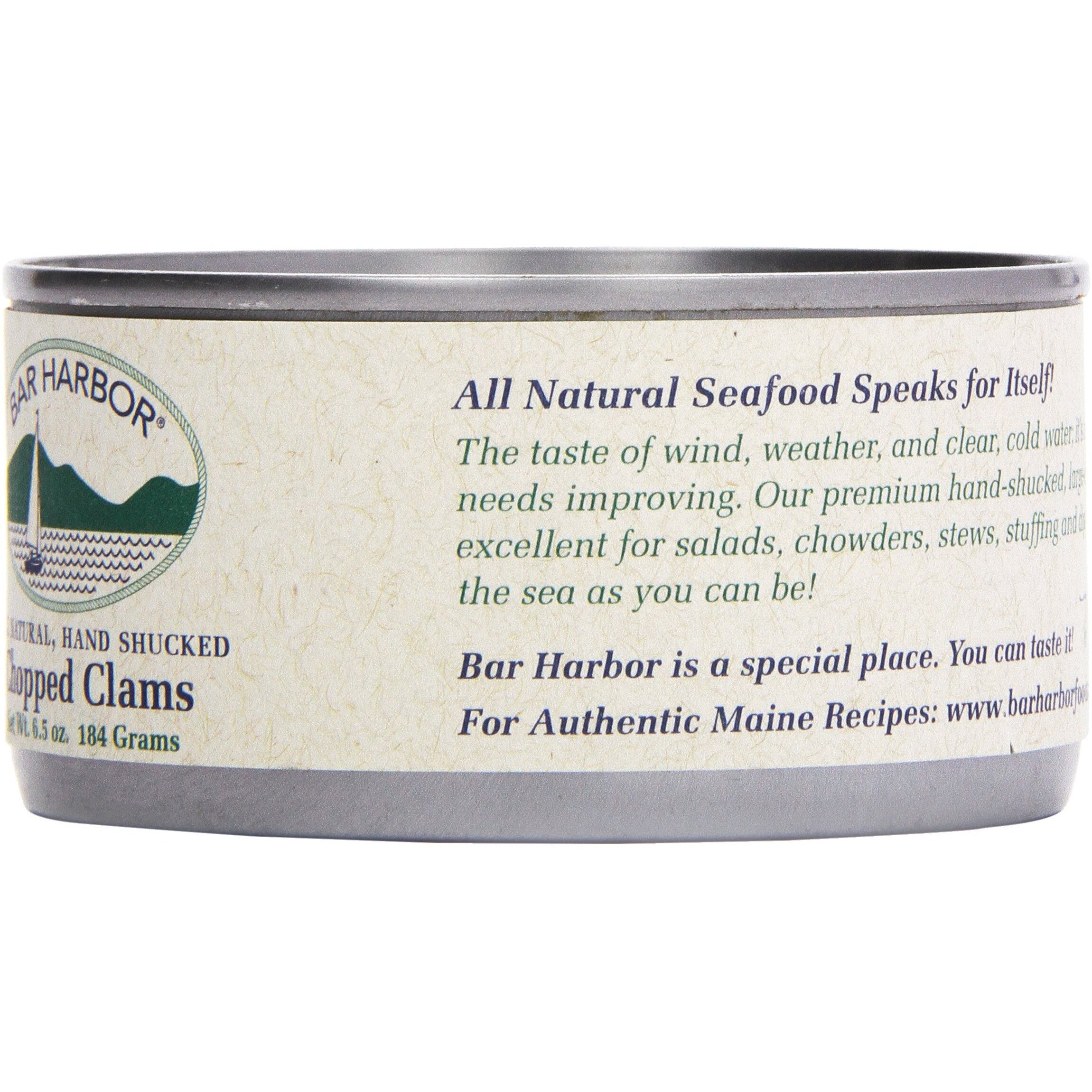 Bar Harbor Large Cut Canned Chopped Surf Clams In Clam Juice, 6.5 Oz. (Pack Of 12)