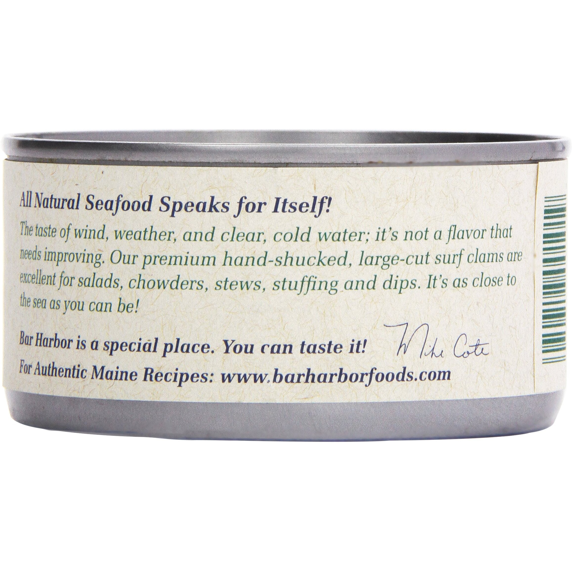 Bar Harbor Large Cut Canned Chopped Surf Clams In Clam Juice, 6.5 Oz. (Pack Of 12)