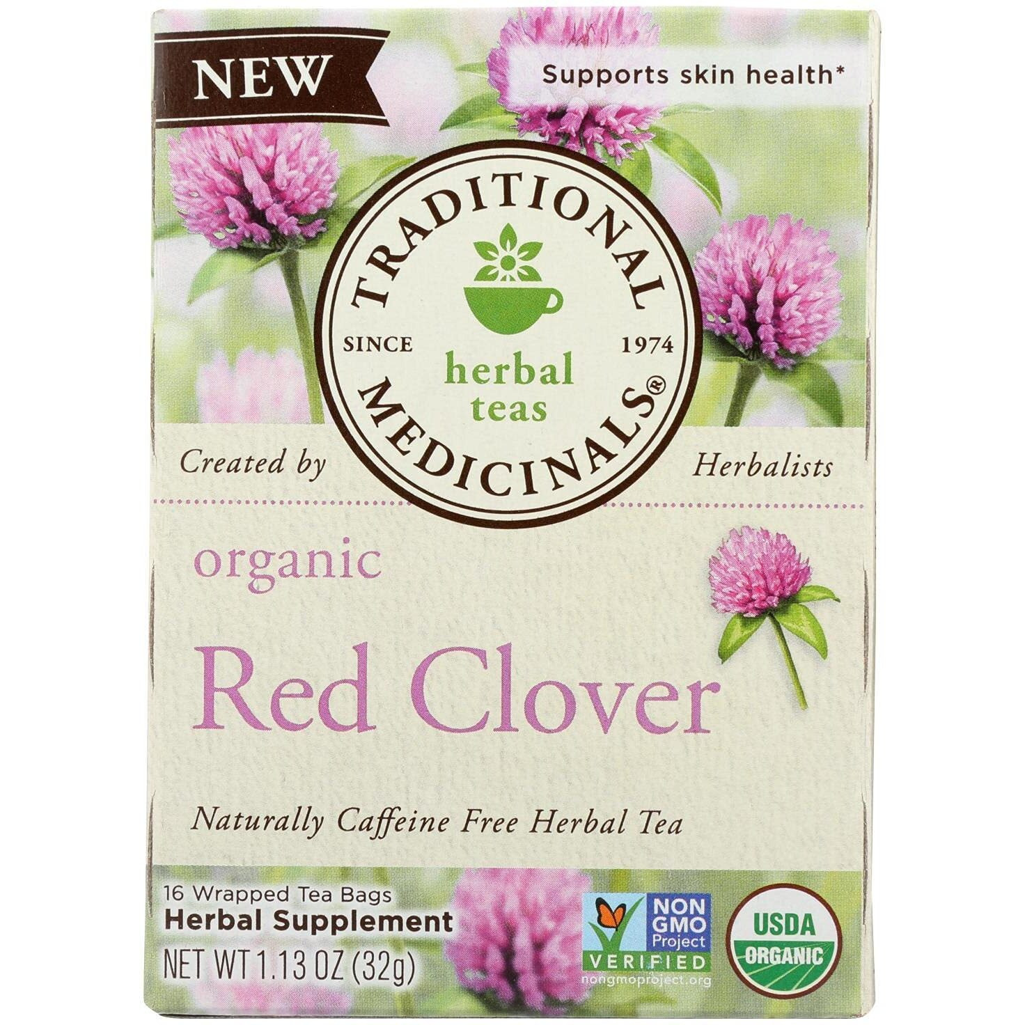 Traditional Medicinals Organic Red Clover Herbal Tea,16 Count (Pack Of 6)