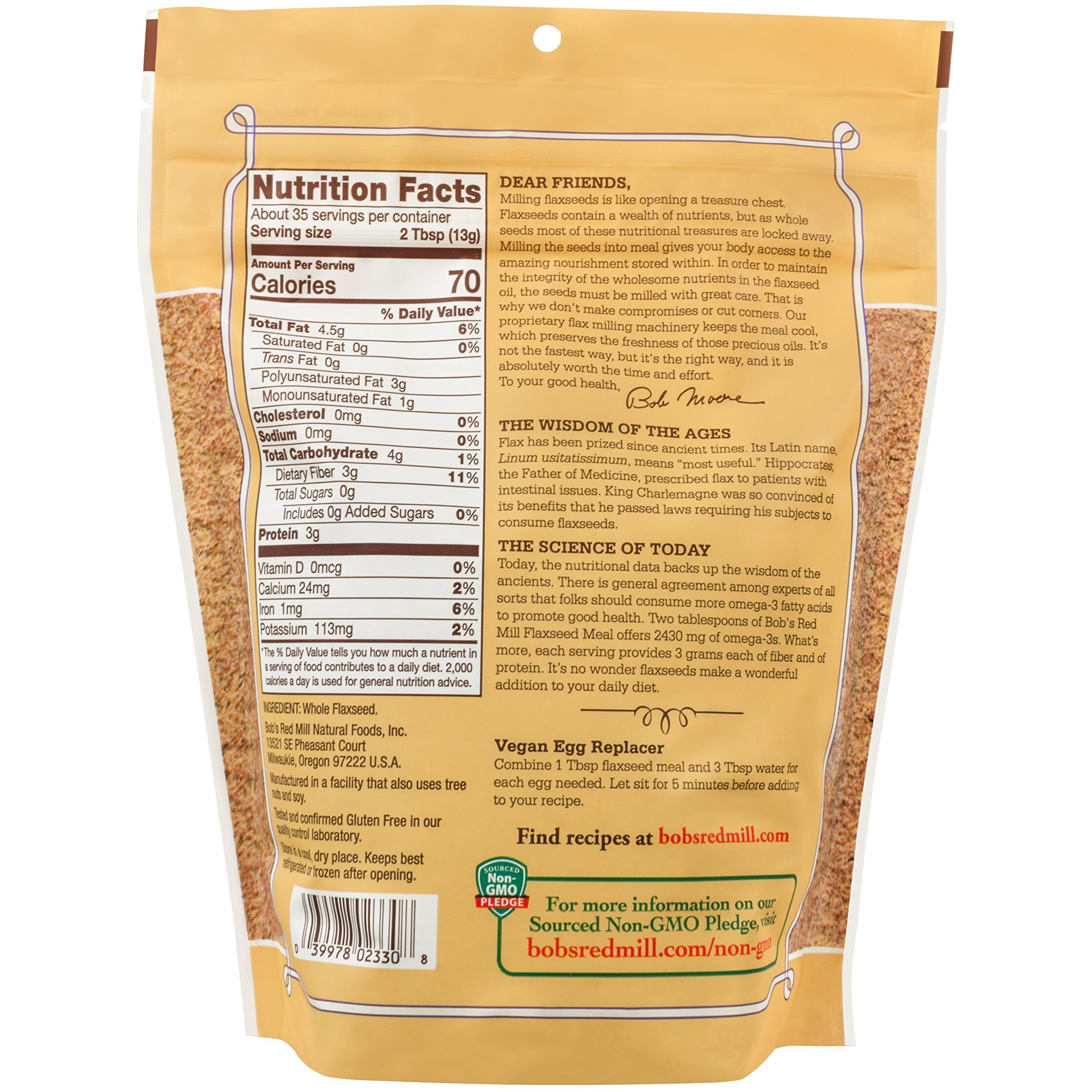 Bob's Red Mill Flaxseed Meal, 16Oz (Pack Of 4) - Non Gmo, Vegan, Paleo Friendly, Keto Friendly, Kosher