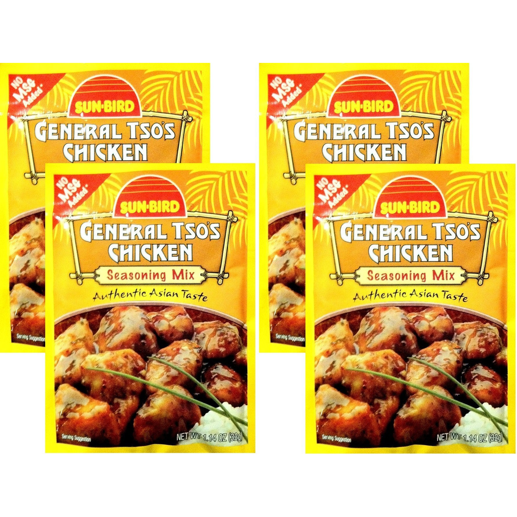 Sunbird General Tsos Chicken Seasoning Mix 1.14 Ounce Packet (Pack Of 4)