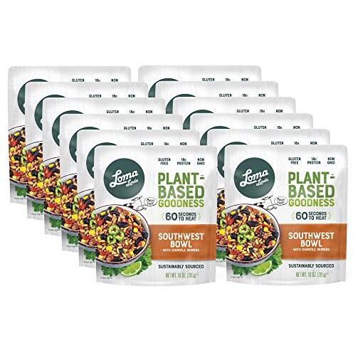 Loma Linda - Plant-Based Complete Meal Solution Packets (Southwest Chipotle Bowl (10 Oz.), 12 Pack)