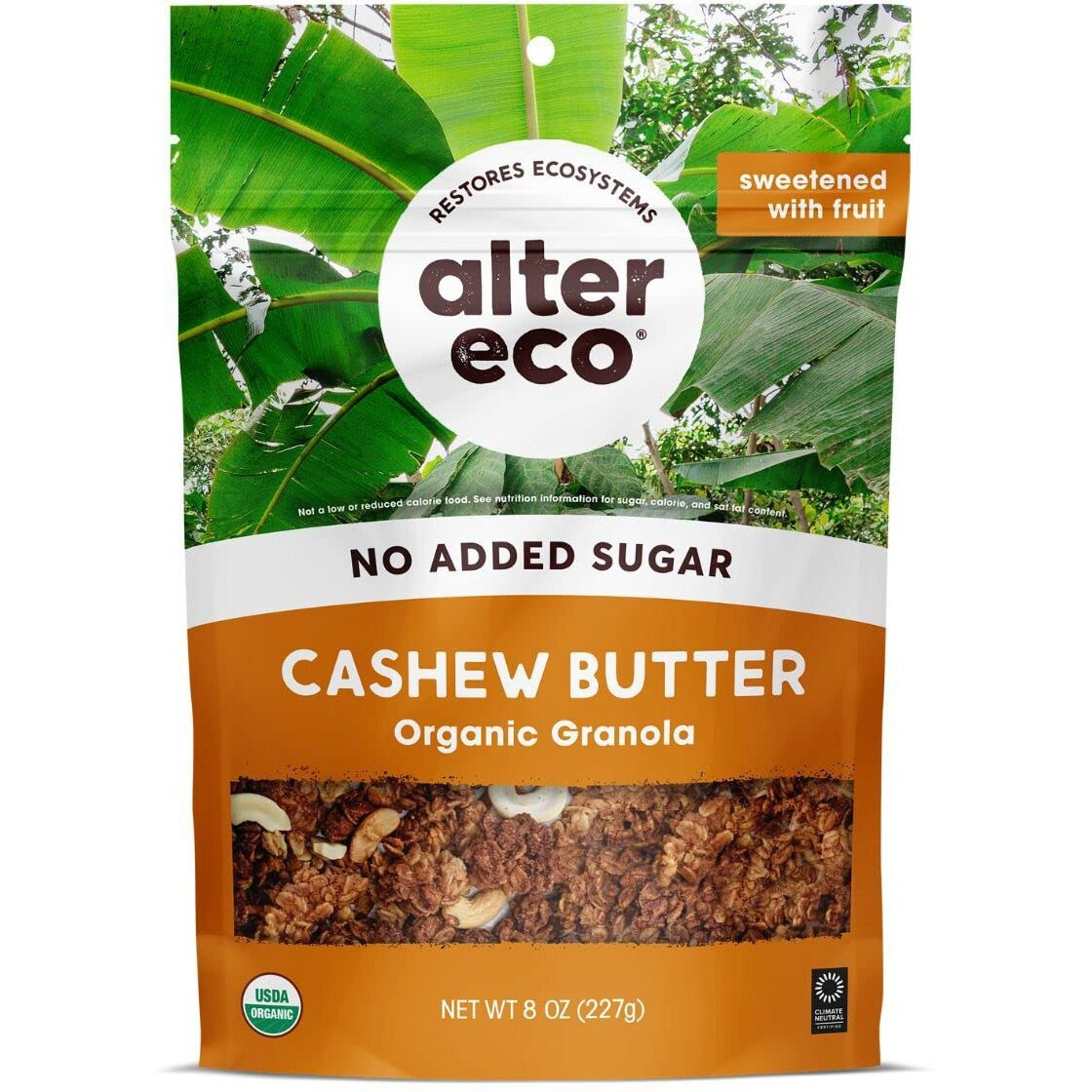 Alter Eco Cashew Butter Granola Healthy Organic Breakfast & Snack Naturally Sweetened With Fruit Vegan No Artificial Sugars Or Additives Regeneratively-Farmed Oats (Cashew Butter - 1 Pack)