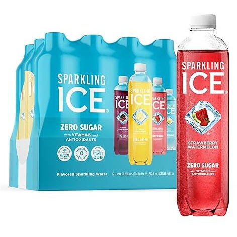 Sparkling Ice Blue Variety Pack, Zero Sugar Sparkling Water, With Vitamins And Antioxidants, 17 Fl Oz, 12 Count (Classic Lemonade, Strawberry Watermelon, Grape Raspberry, Lemon Lime)