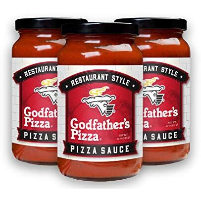 Godfather's Pizza Sauce, 14Oz (3-Pack) No Added Sugar, Restaurant Style Italian Pizza Sauce